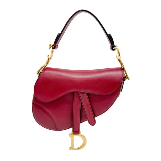 Mini Saddle Red Leather Hand Bag