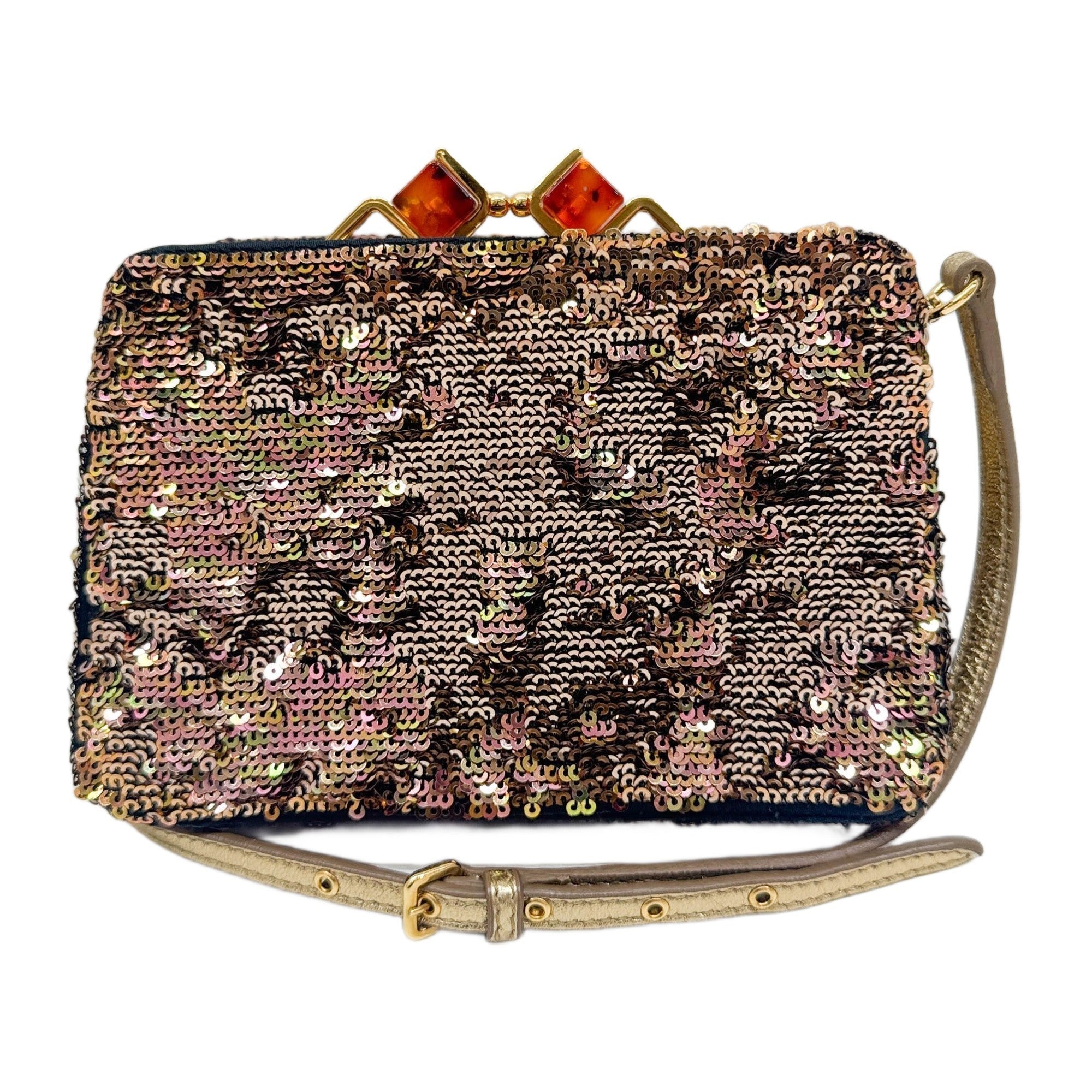 Mini Rose Gold Sequin Crossbody Bag