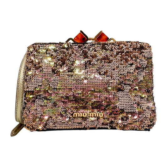 Mini Rose Gold Sequin Crossbody Bag