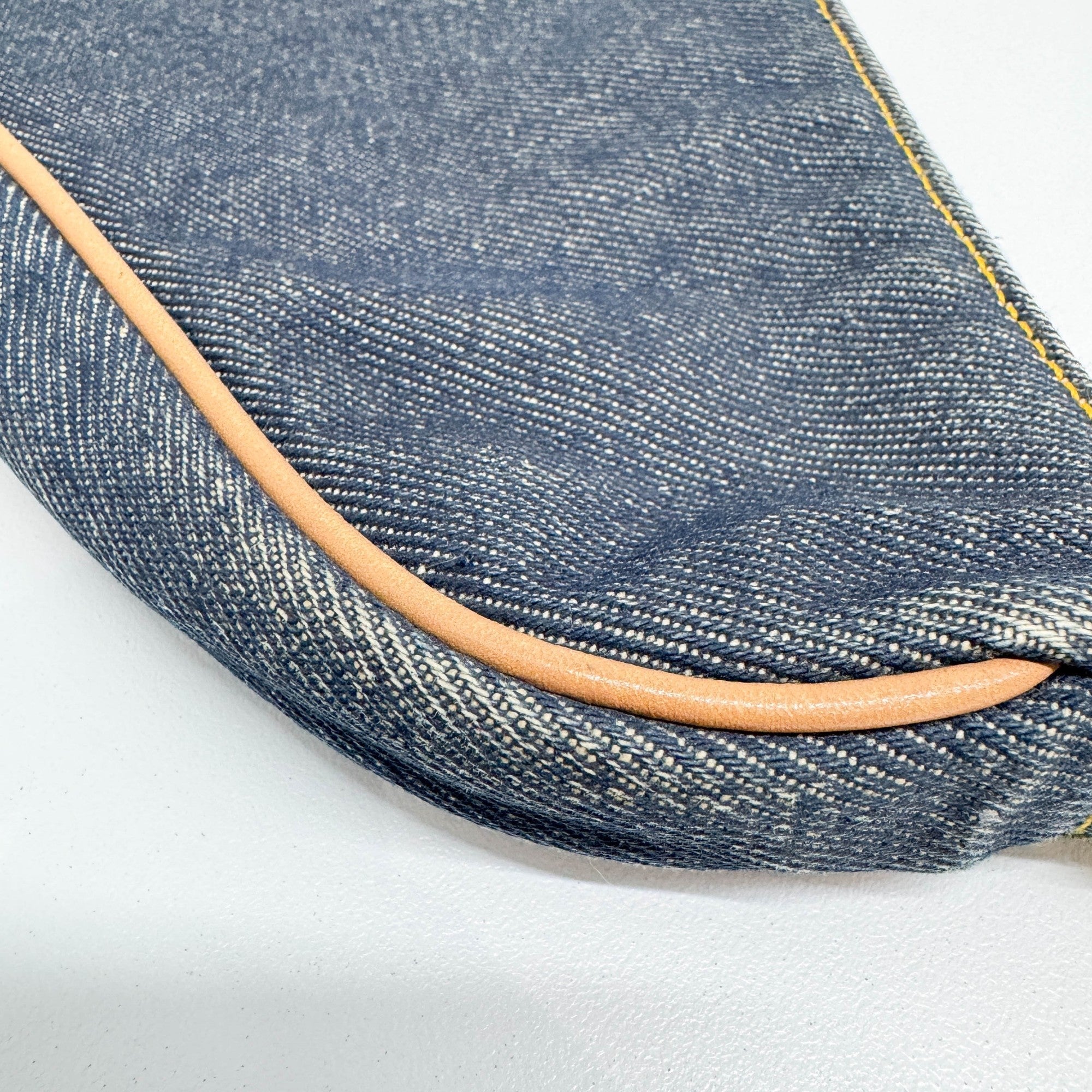 Saddle Vintage Classic Blue Denim Shoulder Bag