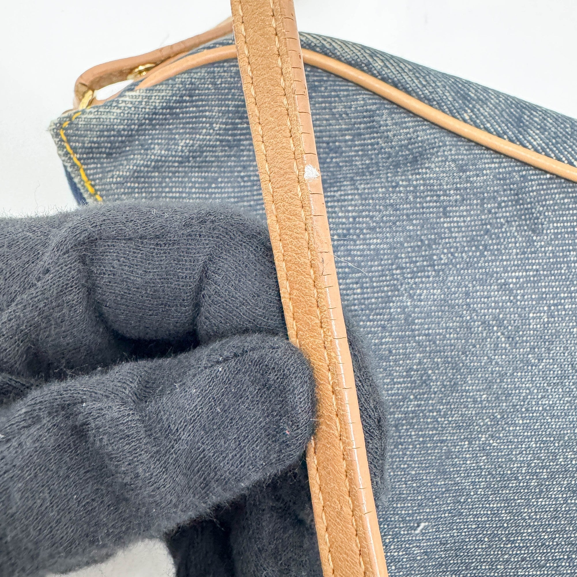 Saddle Vintage Classic Blue Denim Shoulder Bag