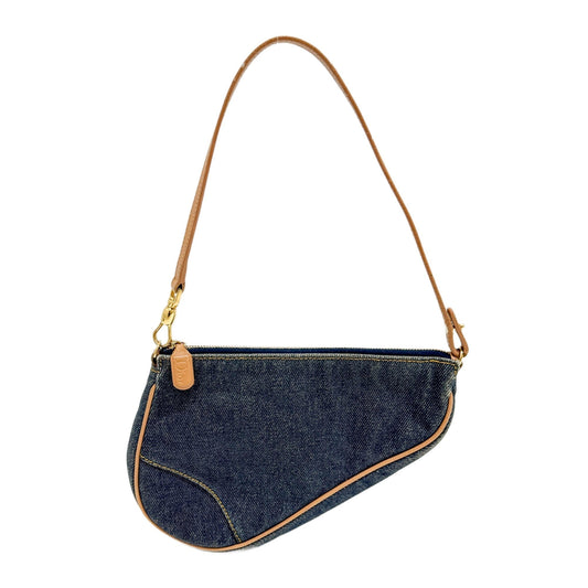 Saddle Vintage Classic Blue Denim Shoulder Bag