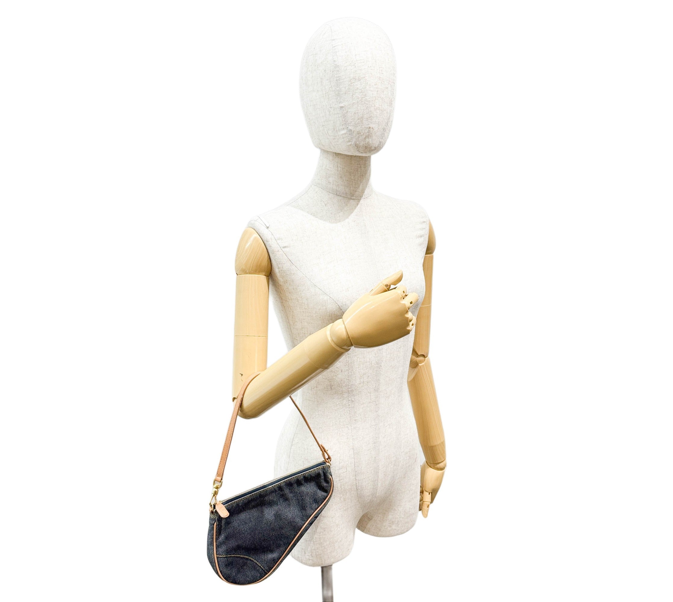 Saddle Vintage Classic Blue Denim Shoulder Bag