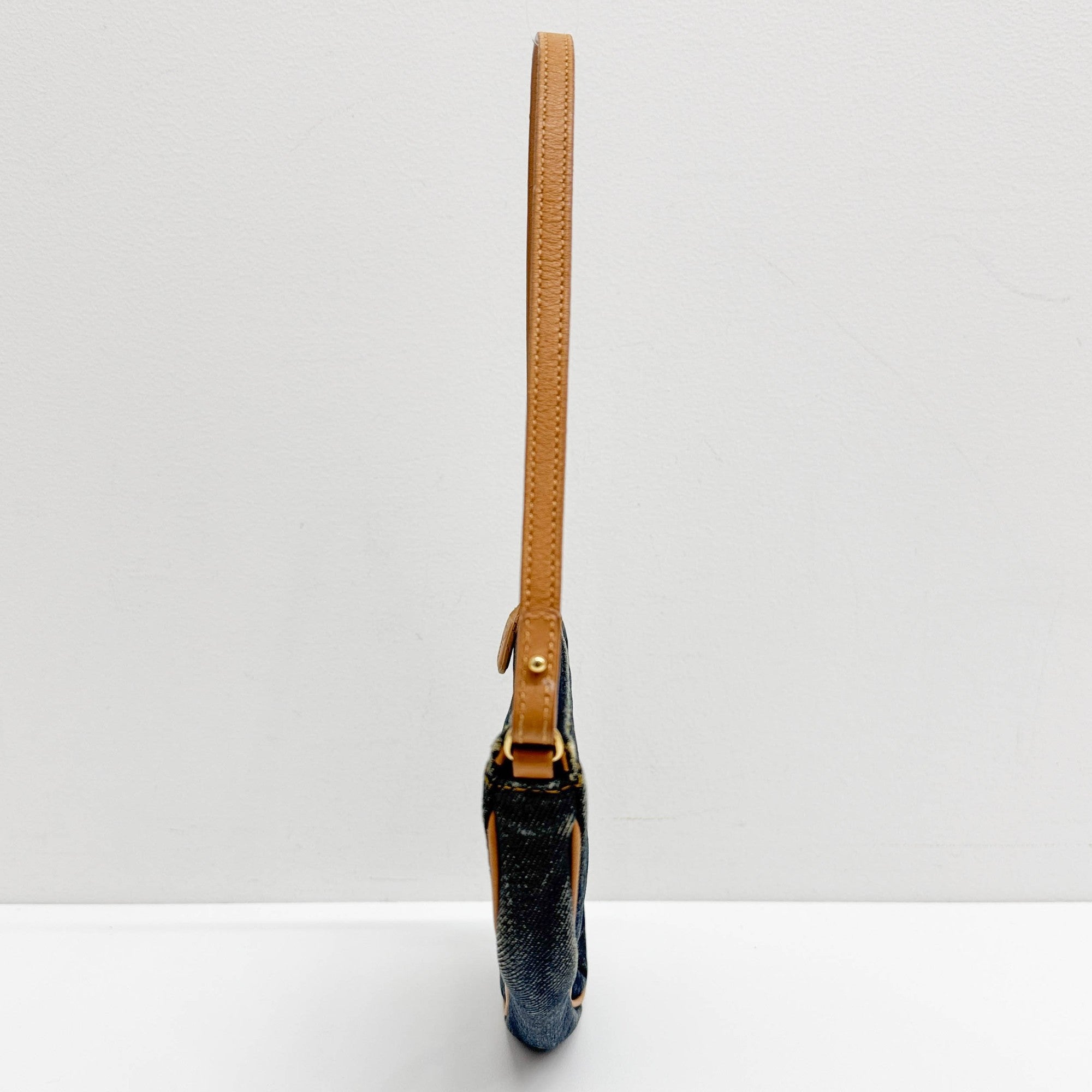 Saddle Vintage Classic Blue Denim Shoulder Bag