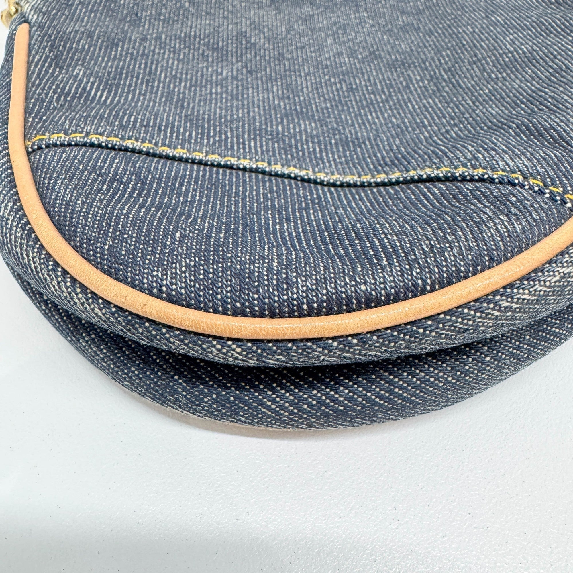 Saddle Vintage Classic Blue Denim Shoulder Bag