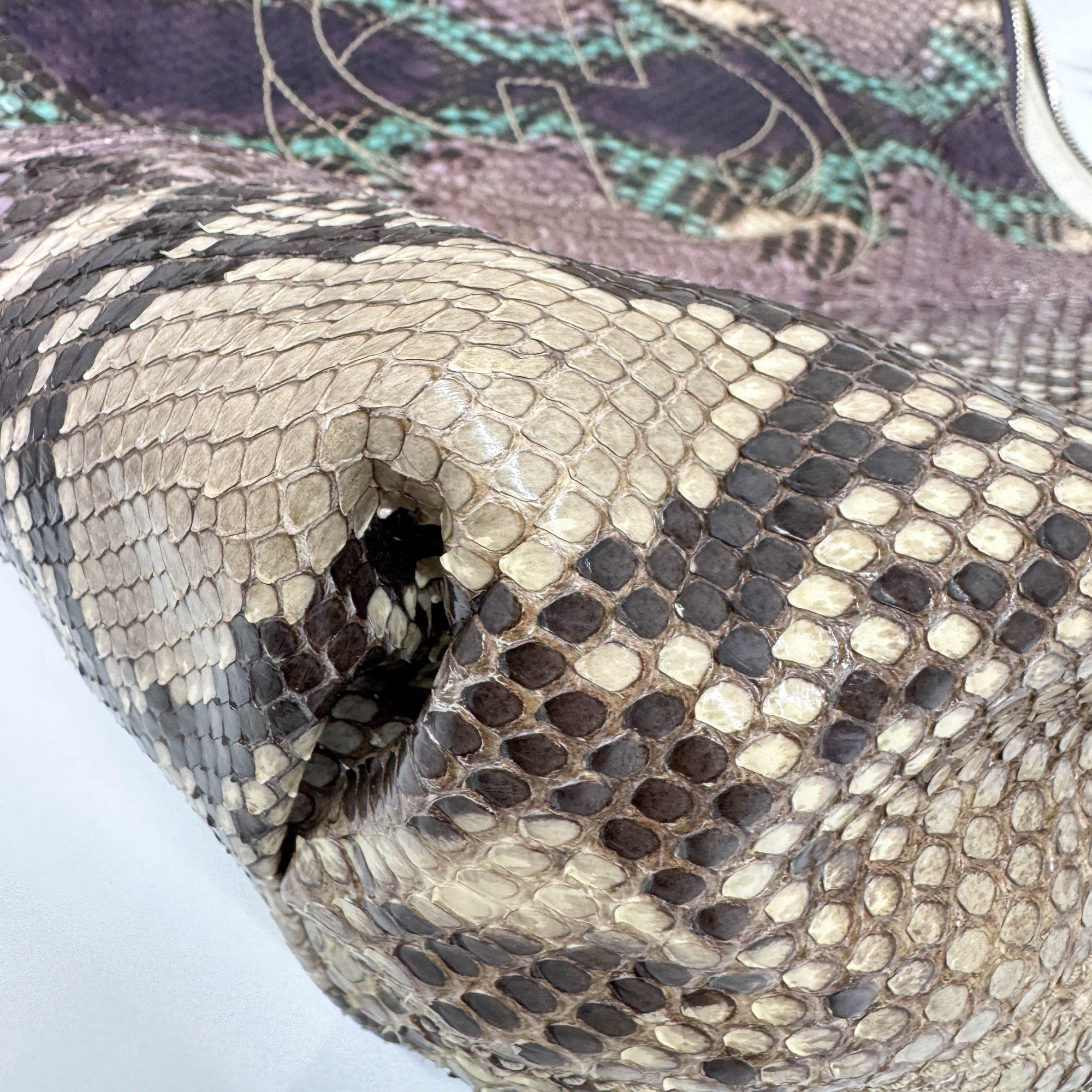 Soho Multicolor Snakeskin Embossed Leather Shoudler Bag