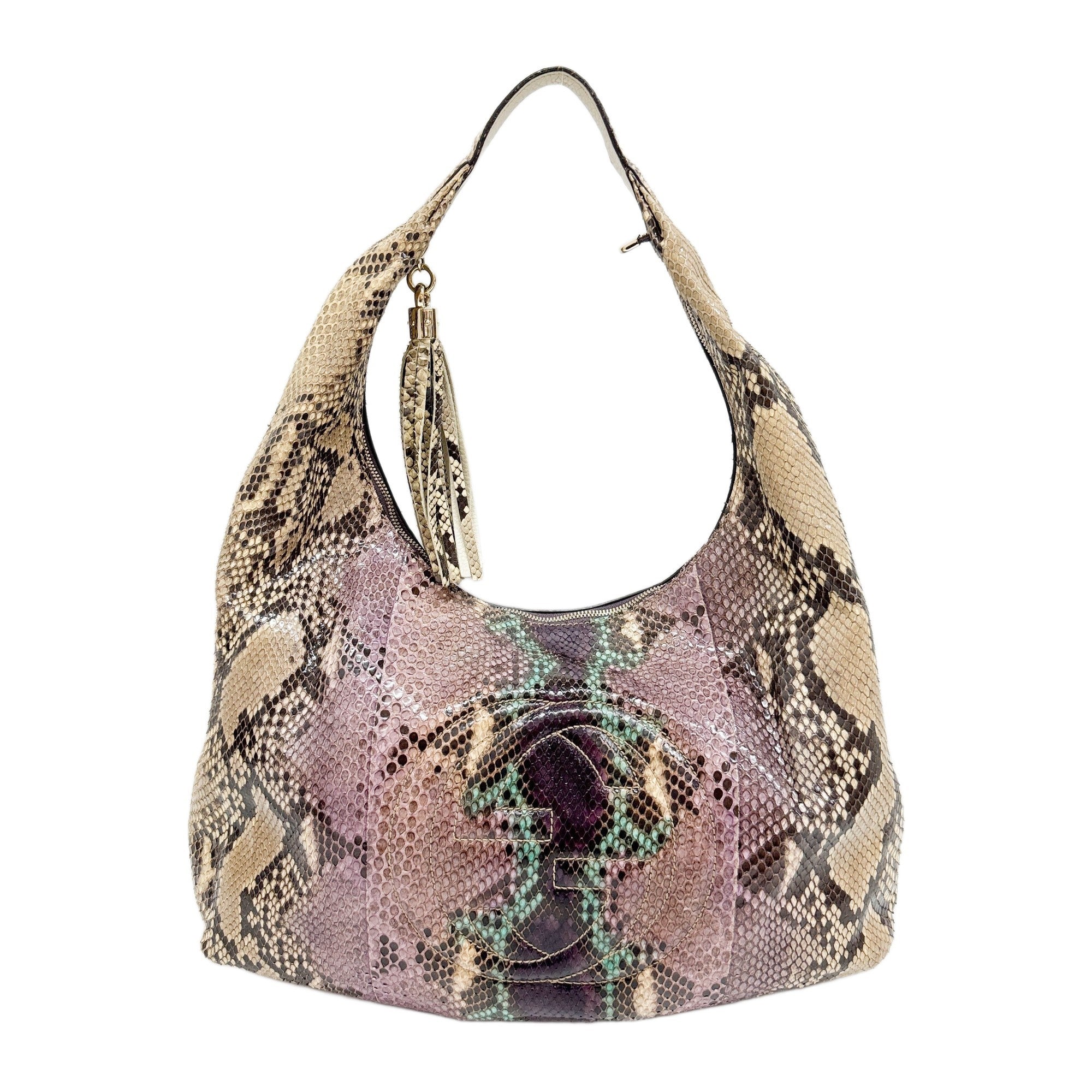 Soho Multicolor Snakeskin Embossed Leather Shoudler Bag