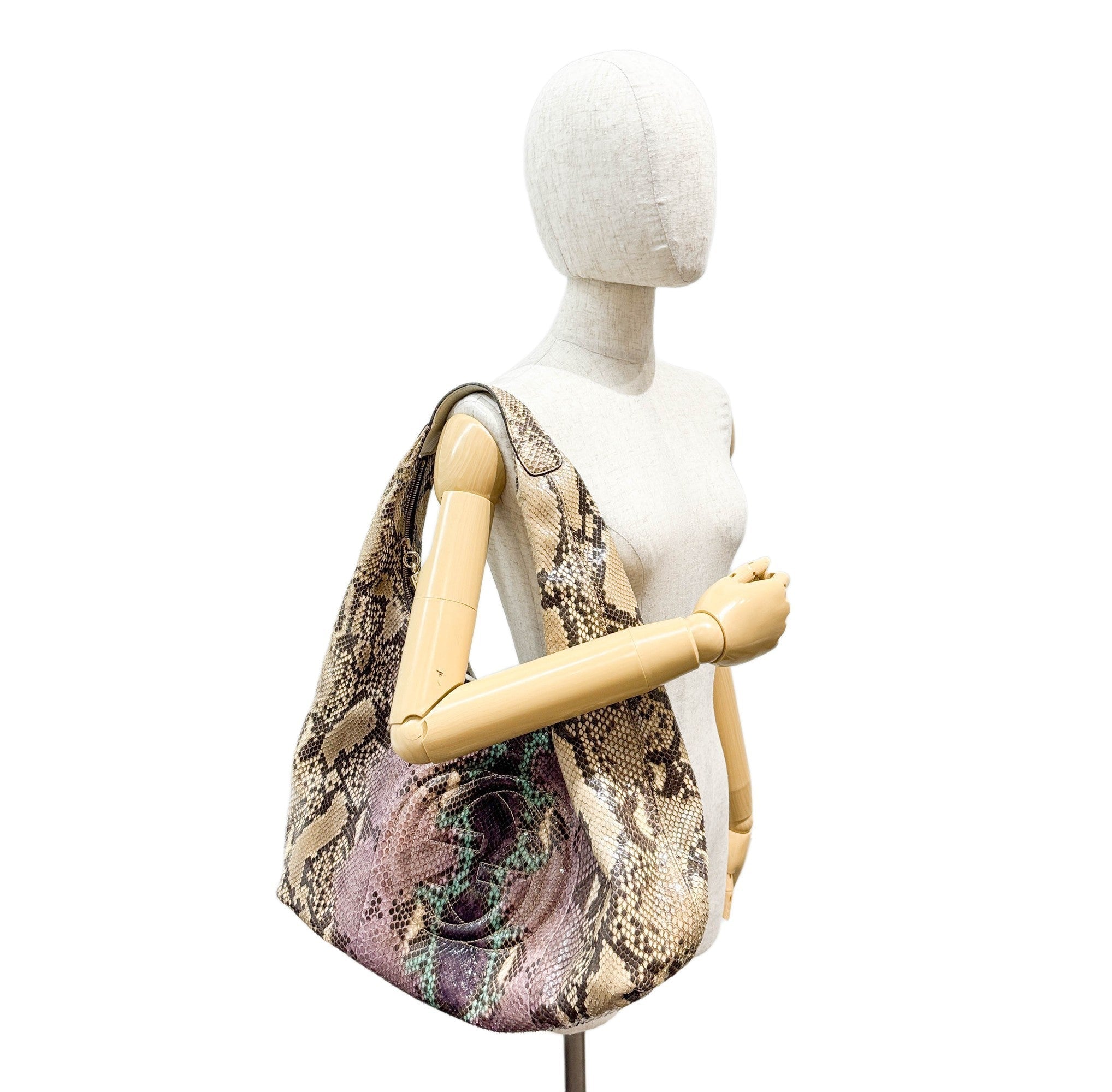 Soho Multicolor Snakeskin Embossed Leather Shoudler Bag