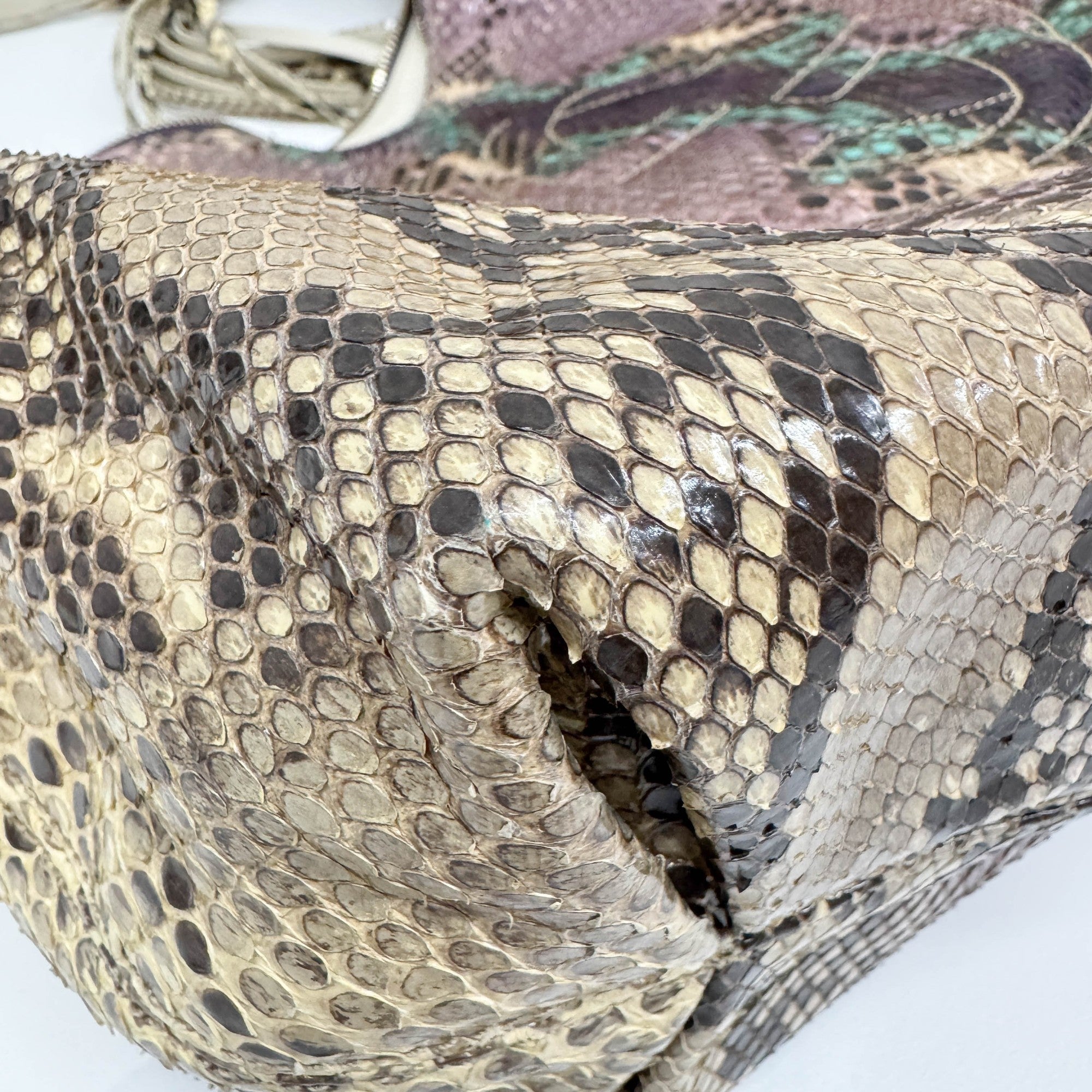 Soho Multicolor Snakeskin Embossed Leather Shoudler Bag