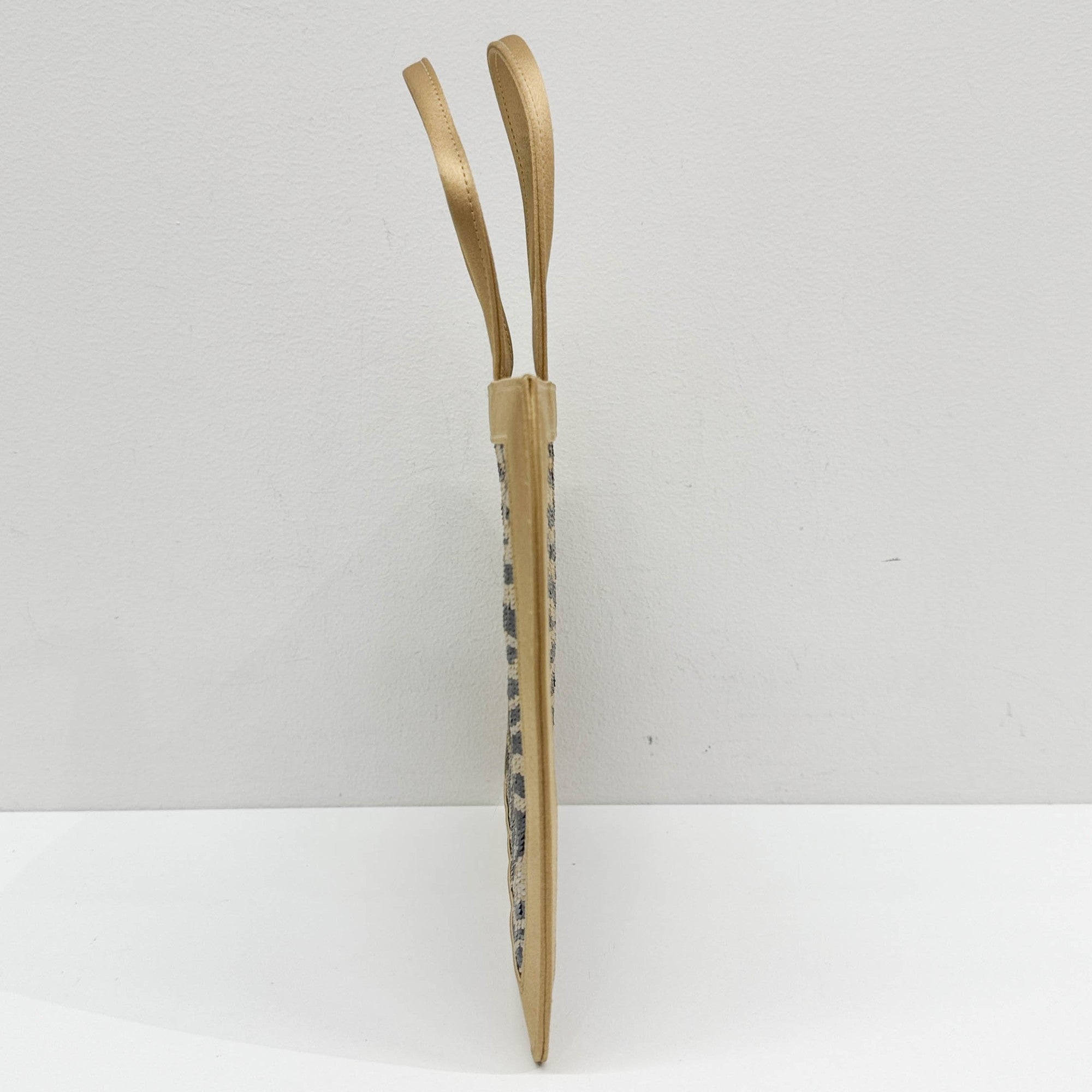 Silk Frame Gold and Brown Zebra Print Sequin Hand Bag