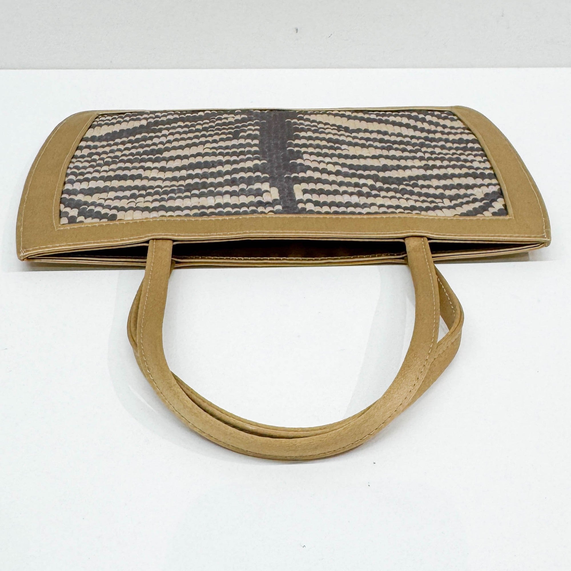 Silk Frame Gold and Brown Zebra Print Sequin Hand Bag