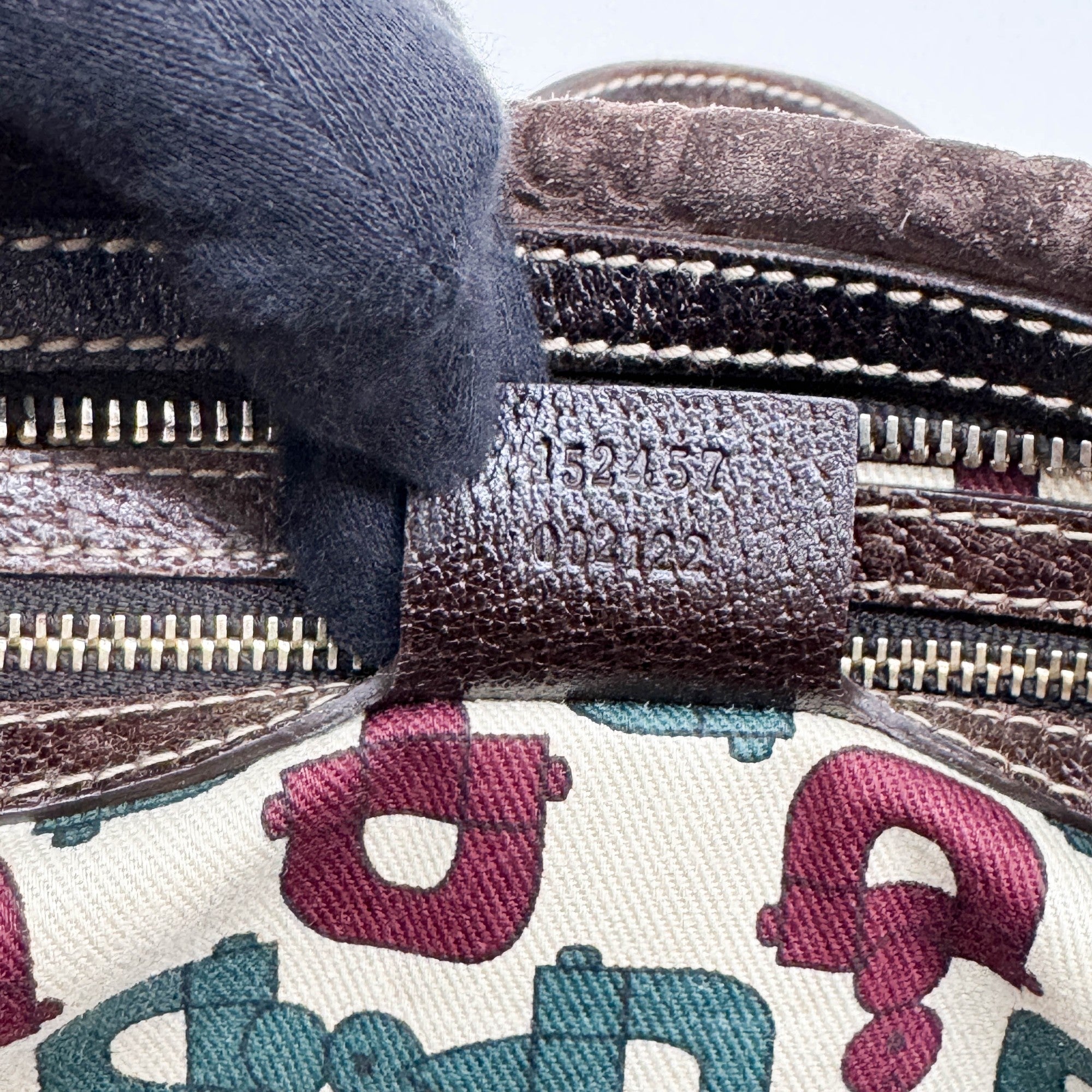 Brown GG Suede Shoulder Bag