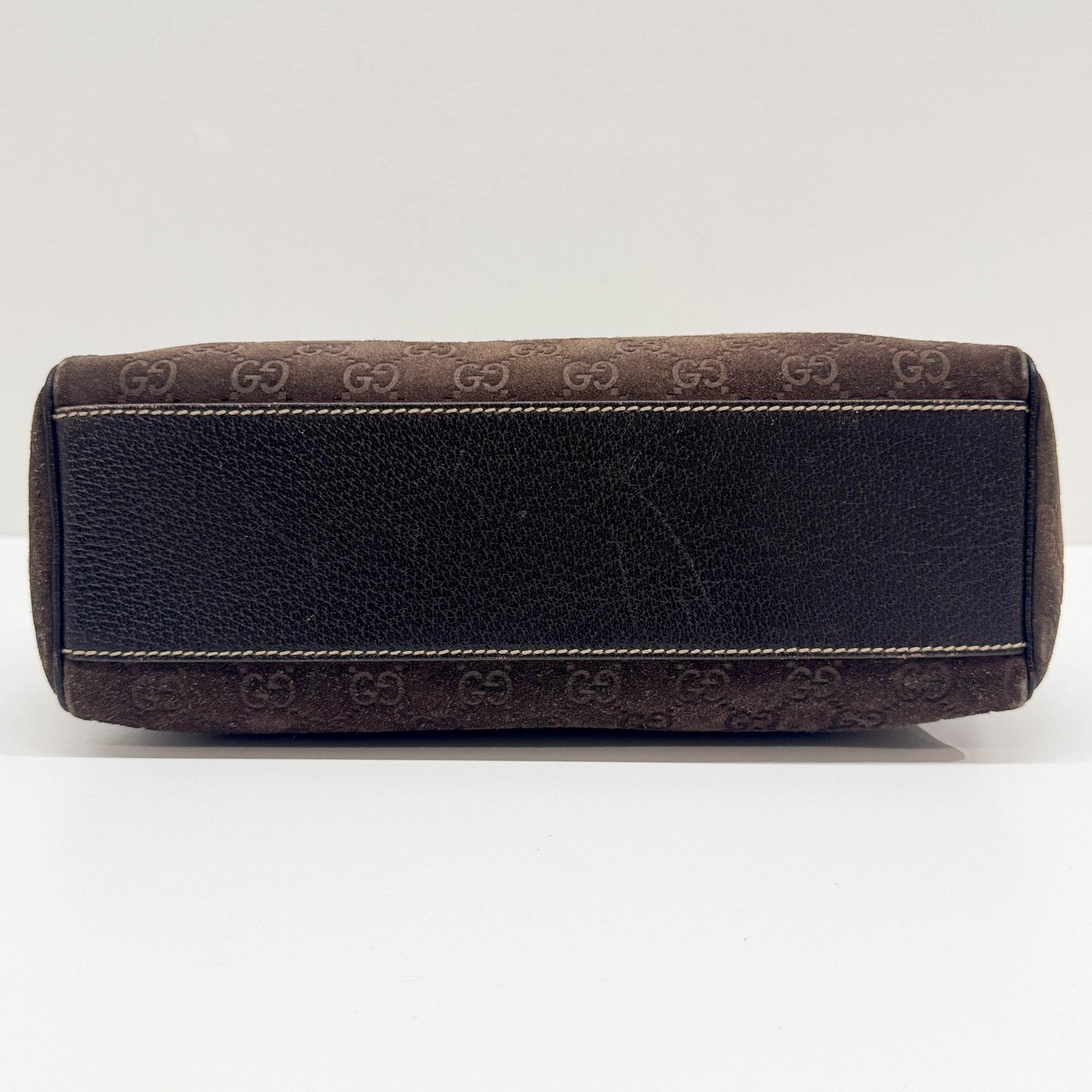 Brown GG Suede Shoulder Bag