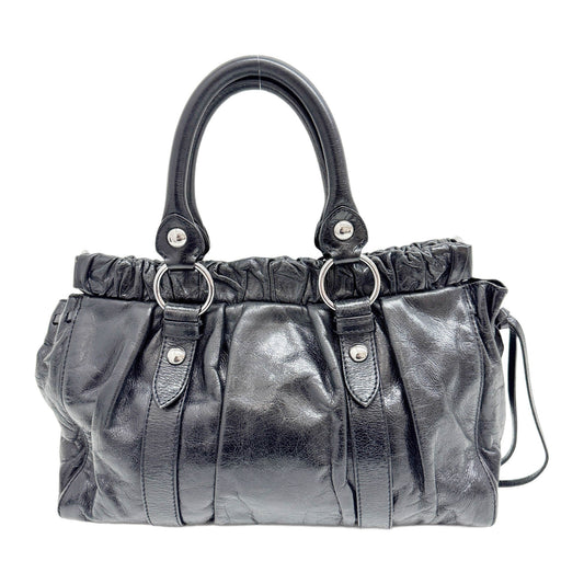 Vitello Black Leather Two-Way Bag