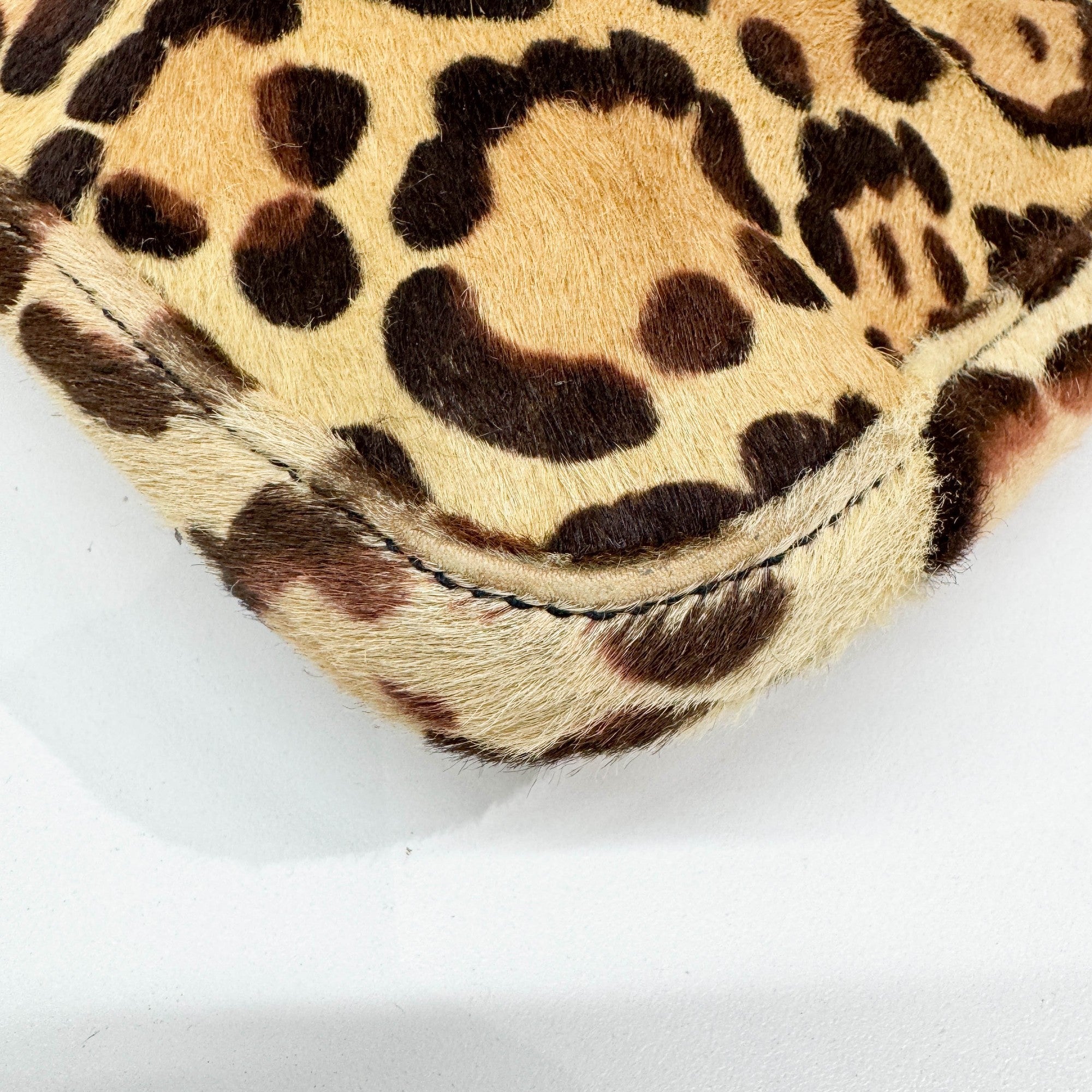 Brown Leopard Print Pony Hair Shoulder Bag