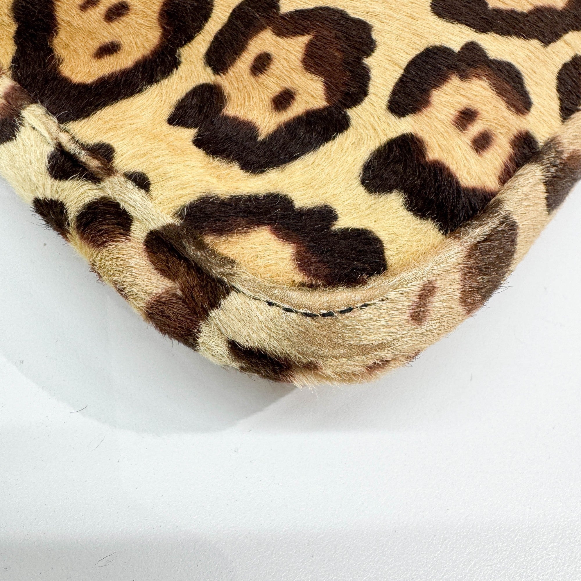 Brown Leopard Print Pony Hair Shoulder Bag