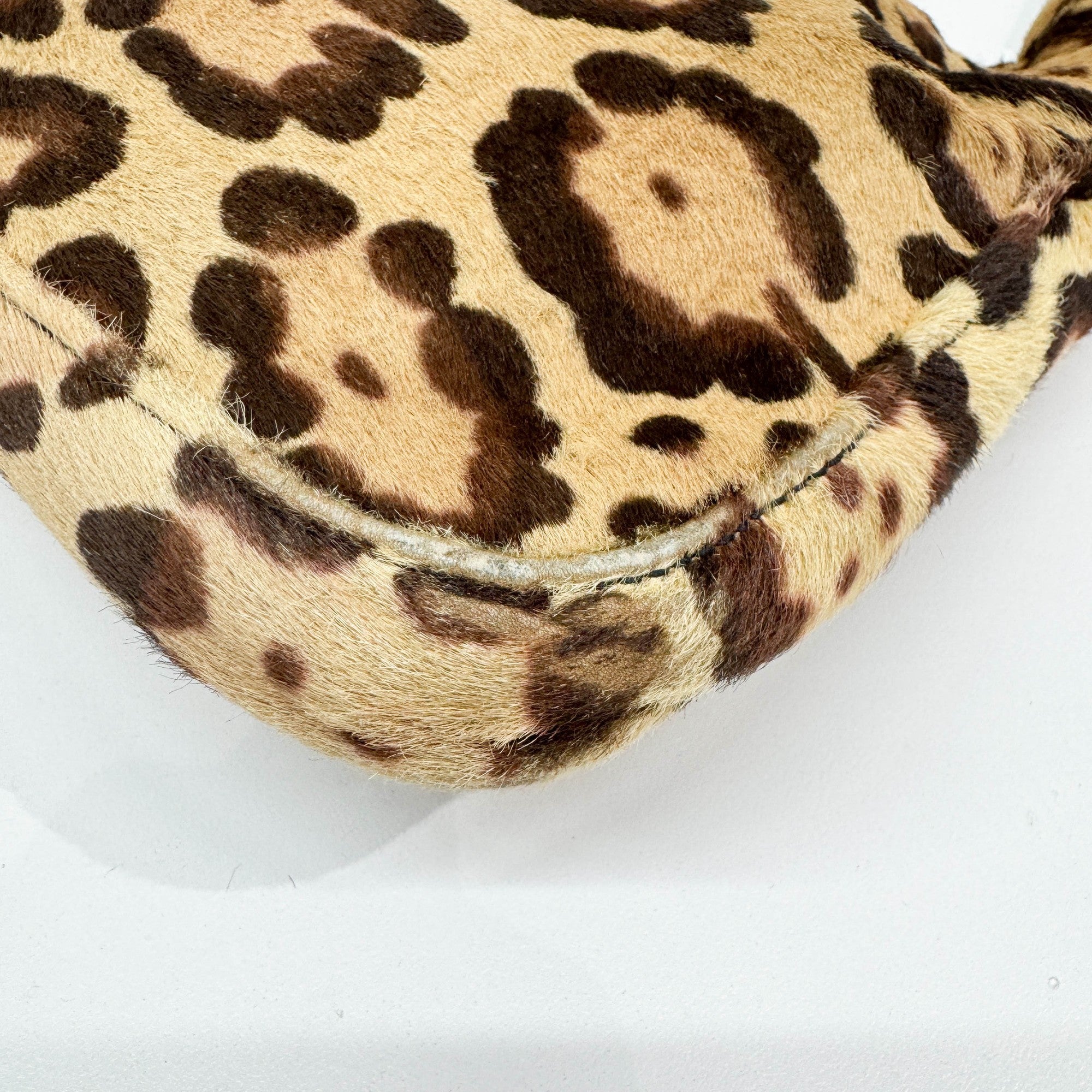 Brown Leopard Print Pony Hair Shoulder Bag