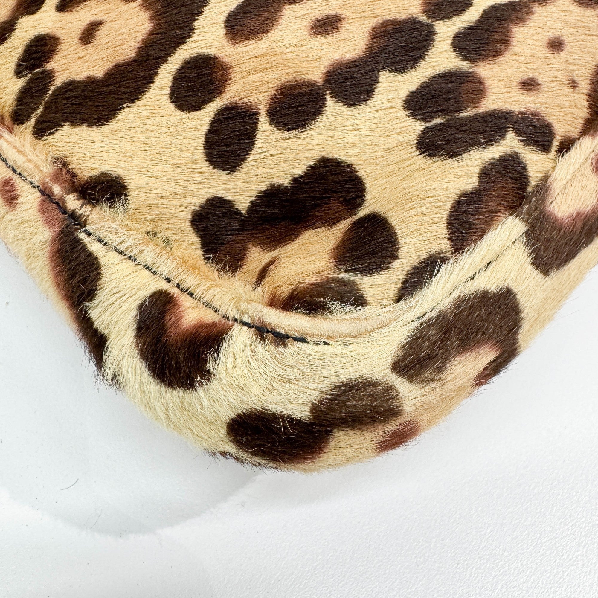 Brown Leopard Print Pony Hair Shoulder Bag