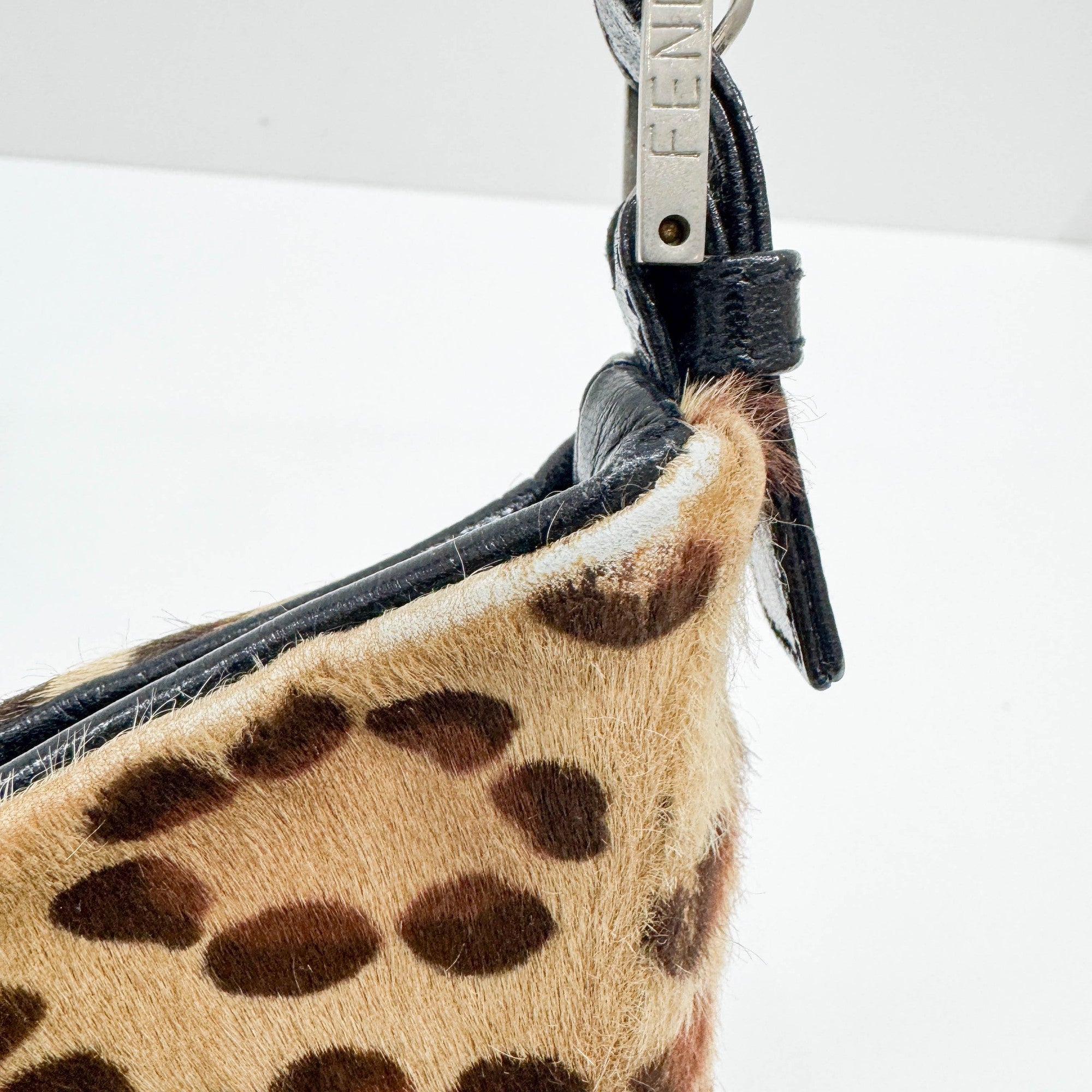 Brown Leopard Print Pony Hair Shoulder Bag