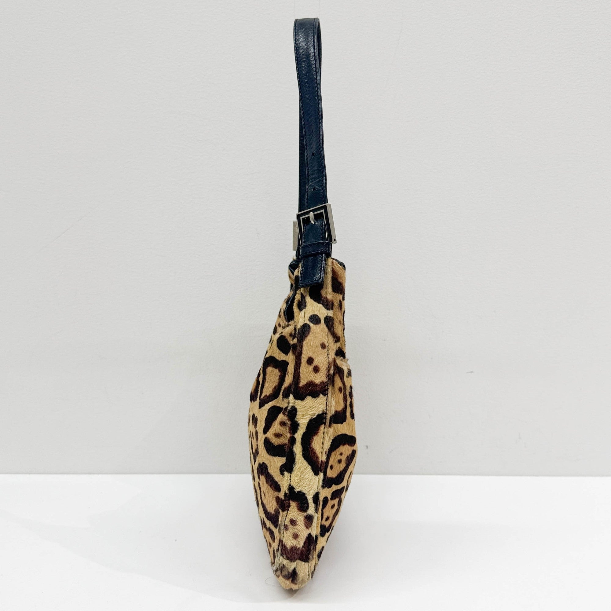 Brown Leopard Print Pony Hair Shoulder Bag