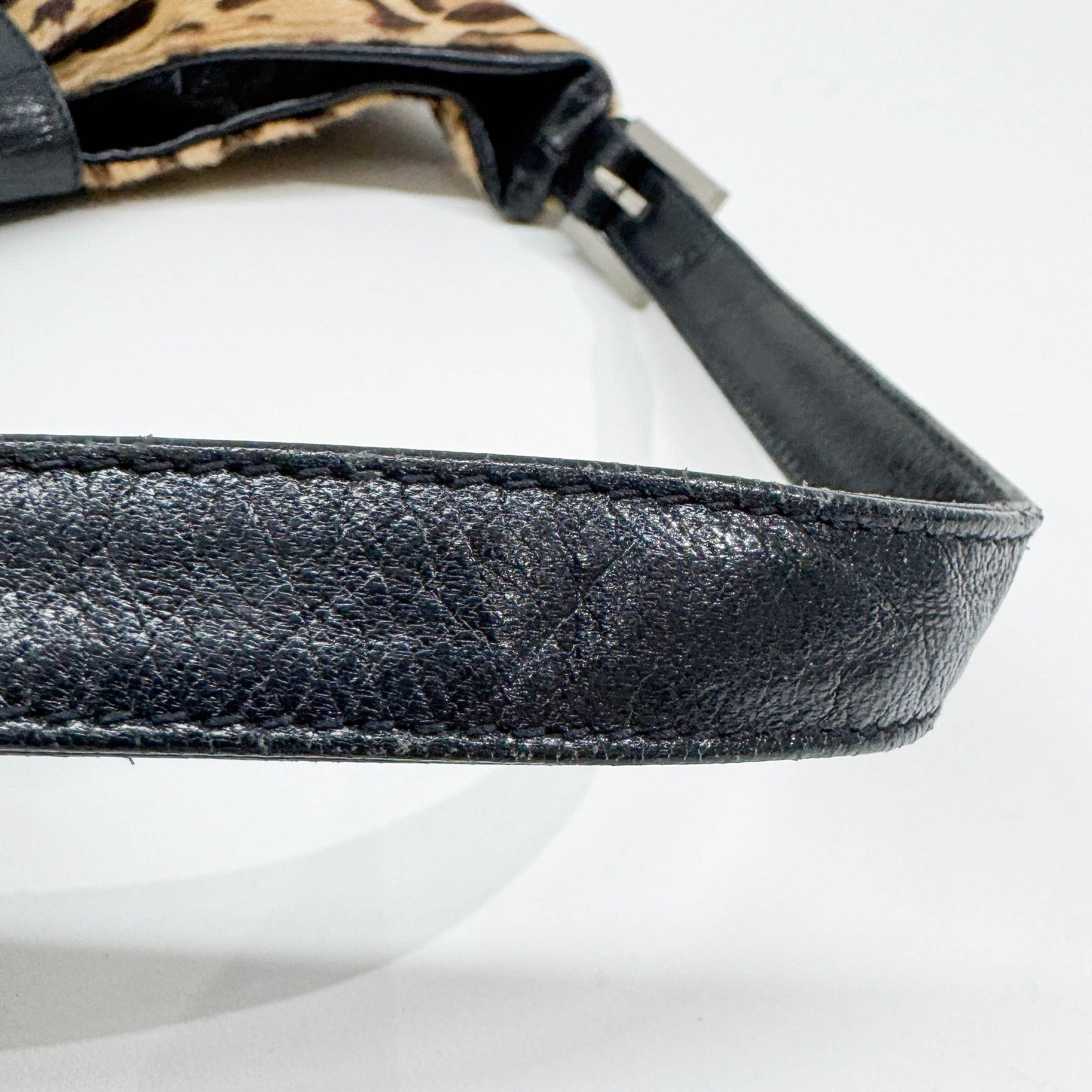 Brown Leopard Print Pony Hair Shoulder Bag