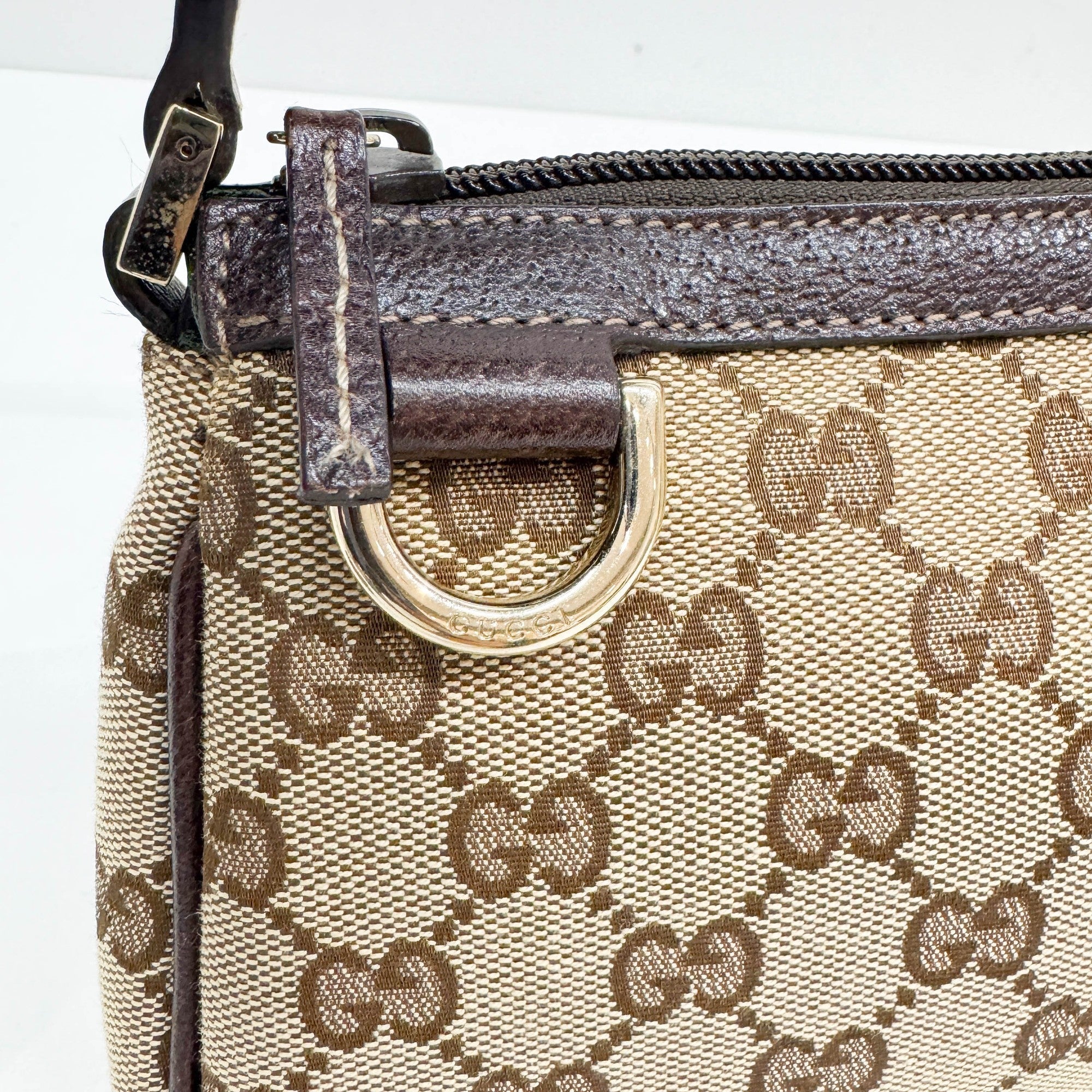 Abbey Brown GG Canvas Shoulder Bag