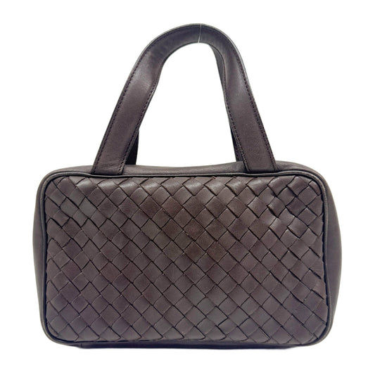 Intrecciato Brown Leather Make Up Pouch