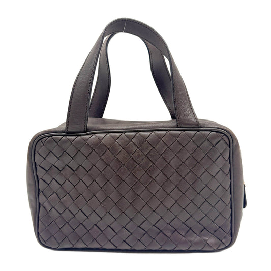 Intrecciato Brown Leather Make Up Pouch