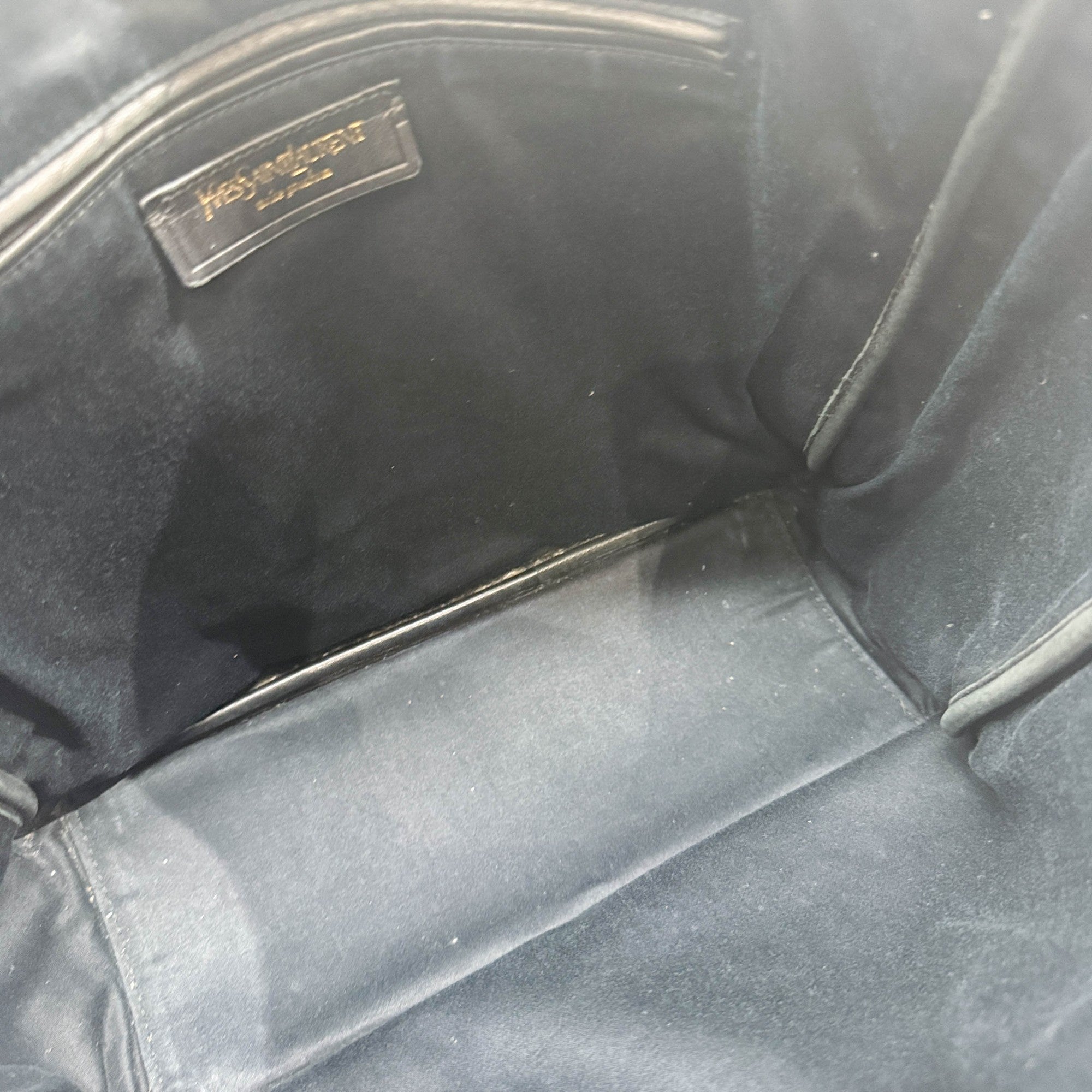 Y-Mail Black Patent Leather Tote Bag