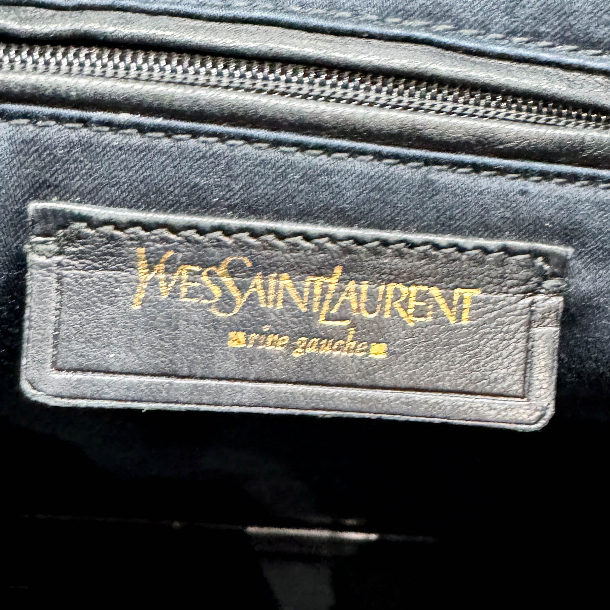 Y-Mail Black Patent Leather Tote Bag