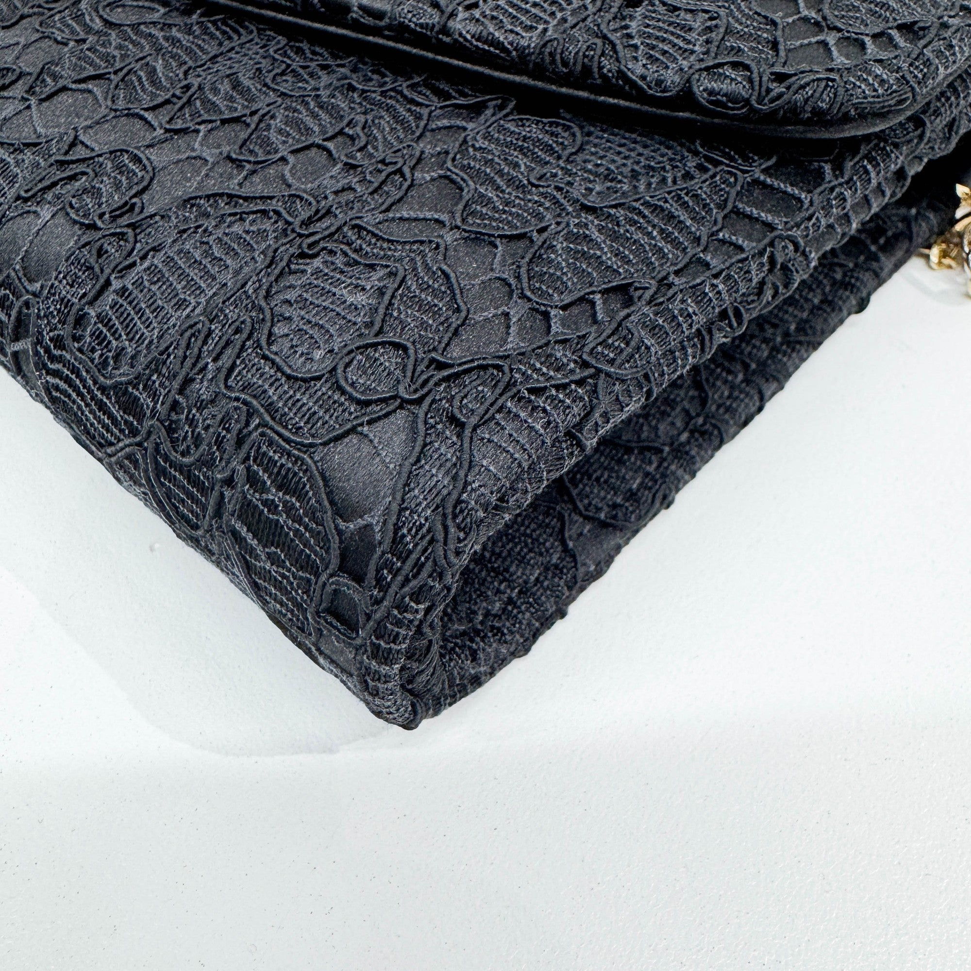 Black Satin & Lace Two Way Bag