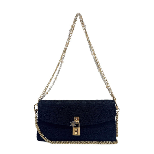 Black Satin & Lace Two Way Bag