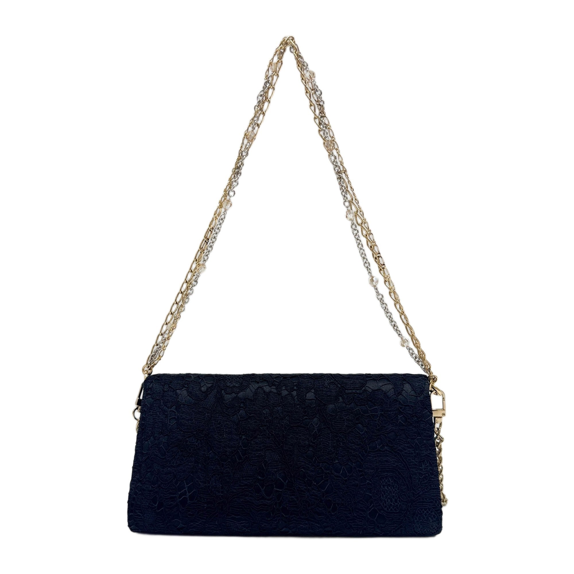 Black Satin & Lace Two Way Bag