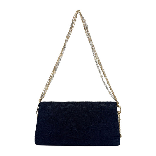 Black Satin & Lace Two Way Bag