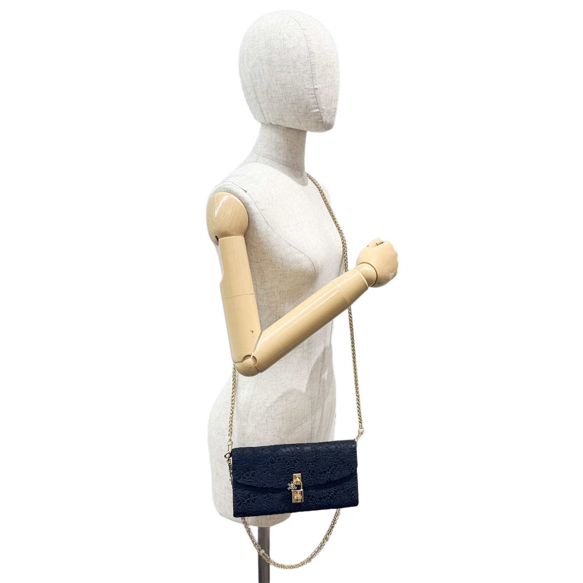 Black Satin & Lace Two Way Bag