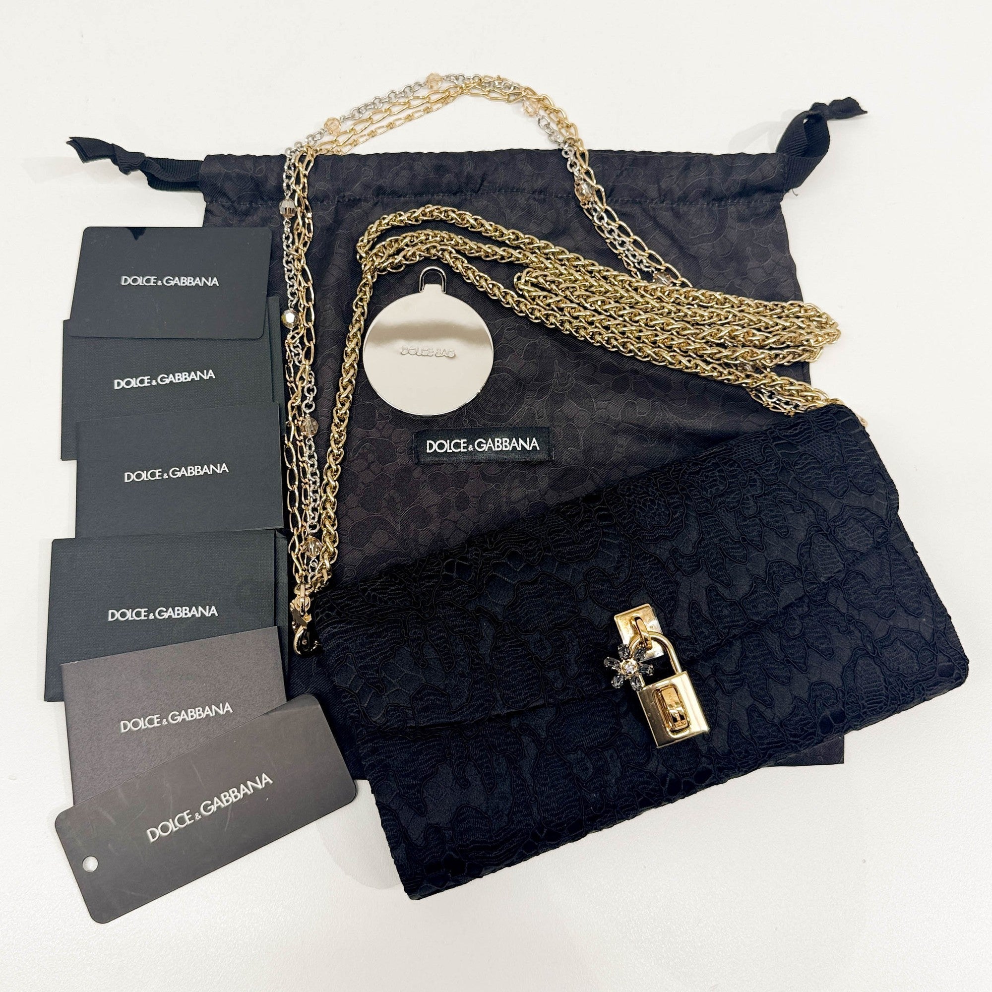 Black Satin & Lace Two Way Bag