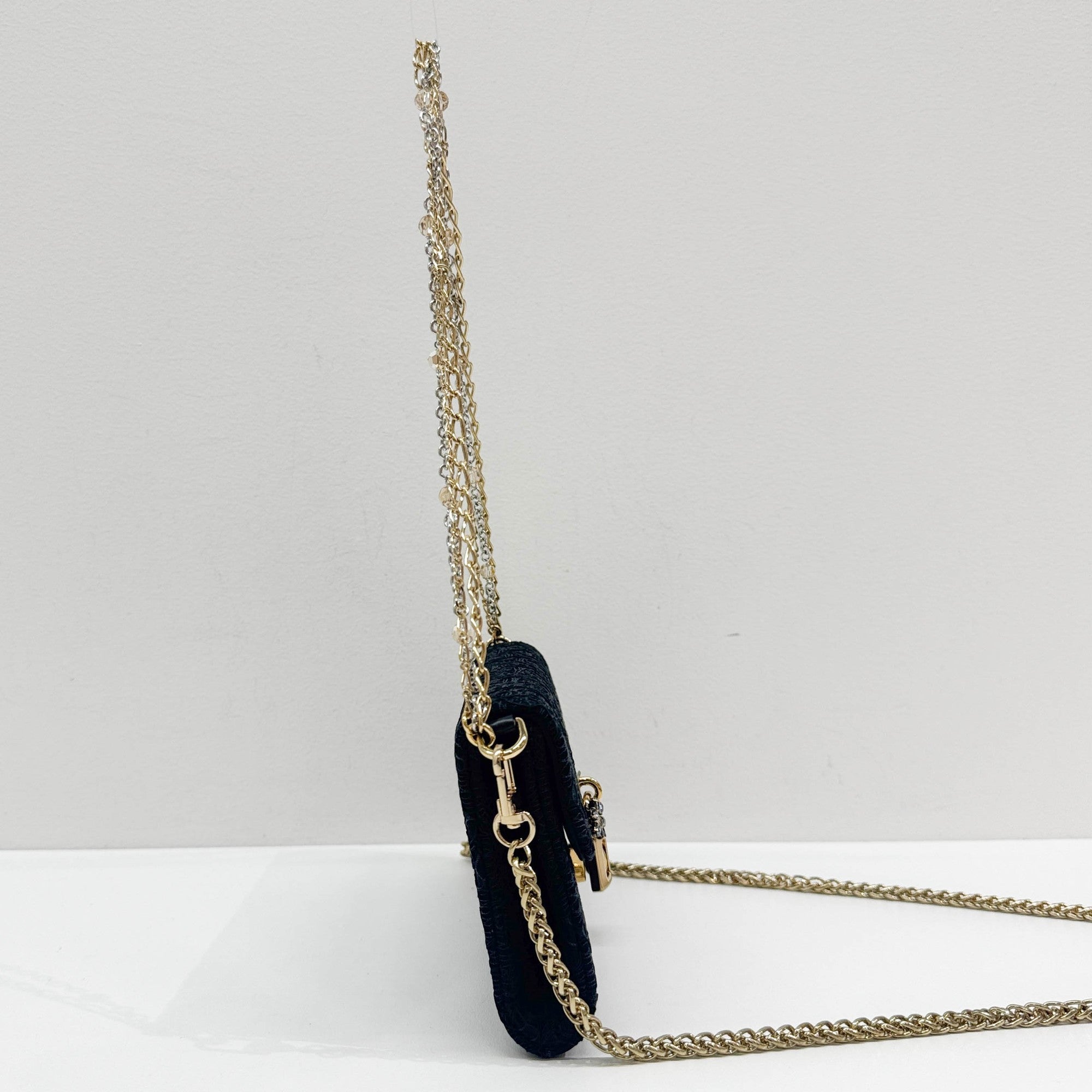 Black Satin & Lace Two Way Bag