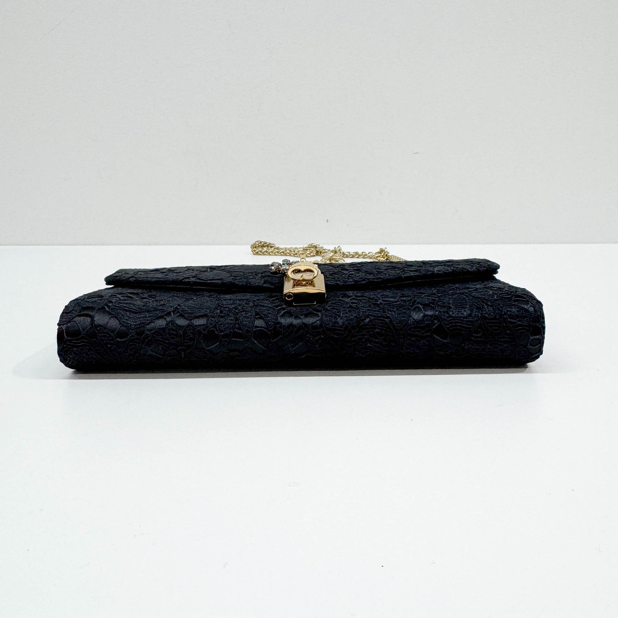 Black Satin & Lace Two Way Bag