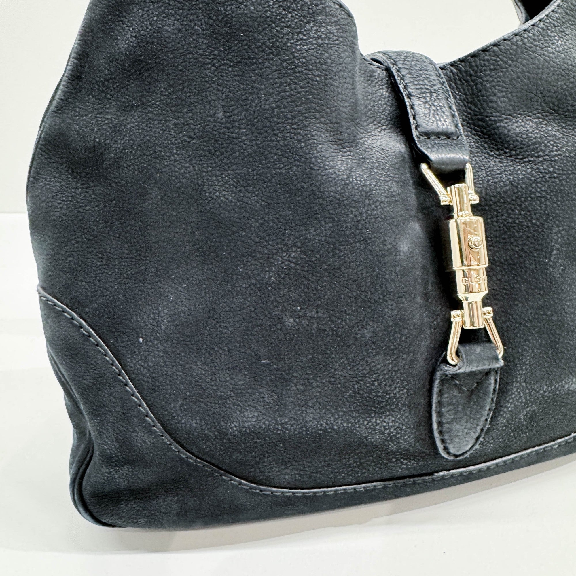 Jackie Black Leather Shoulder Bag