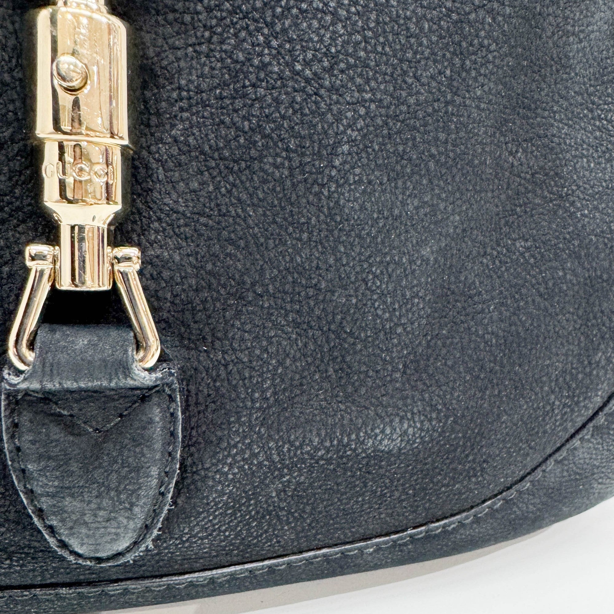 Jackie Black Leather Shoulder Bag