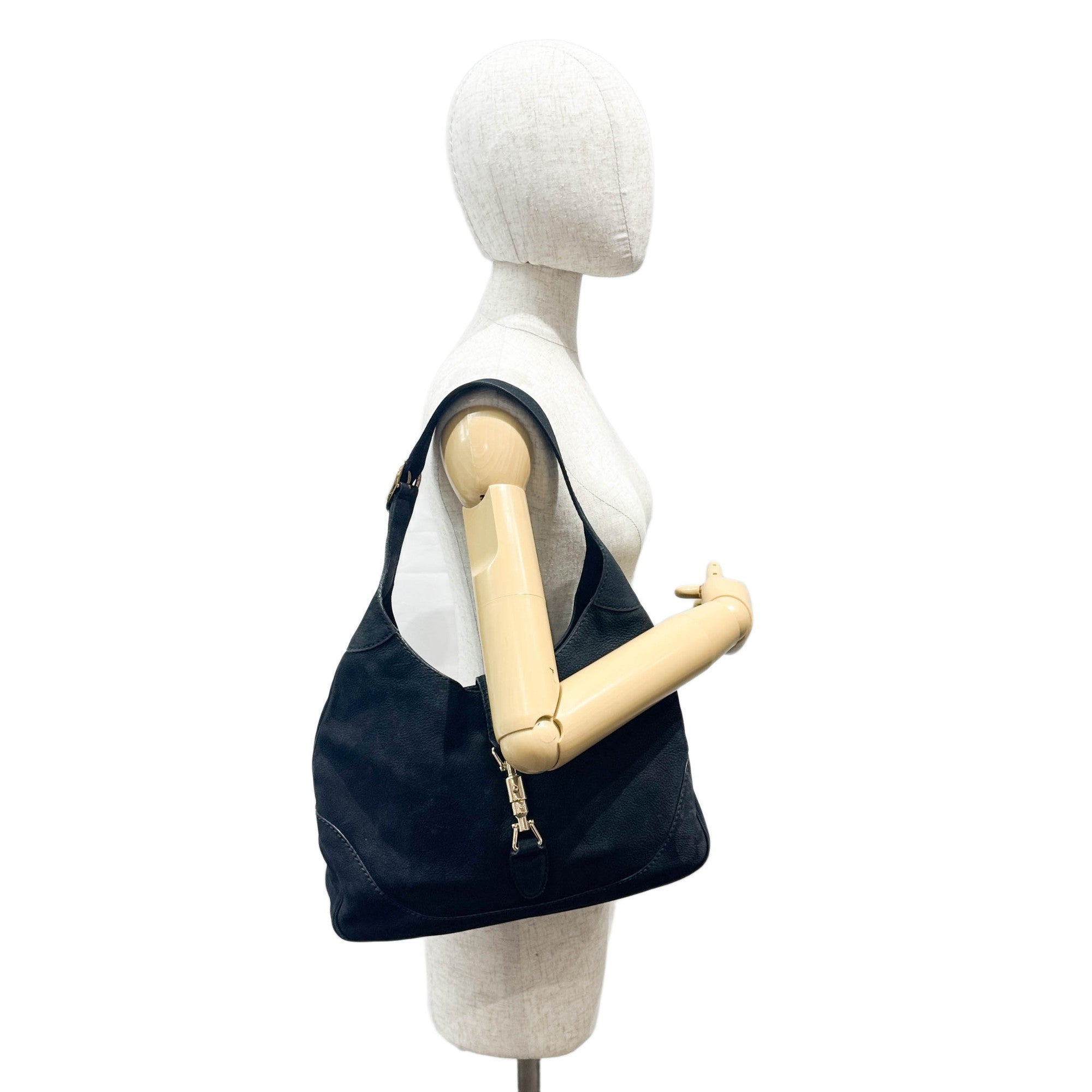 Jackie Black Leather Shoulder Bag