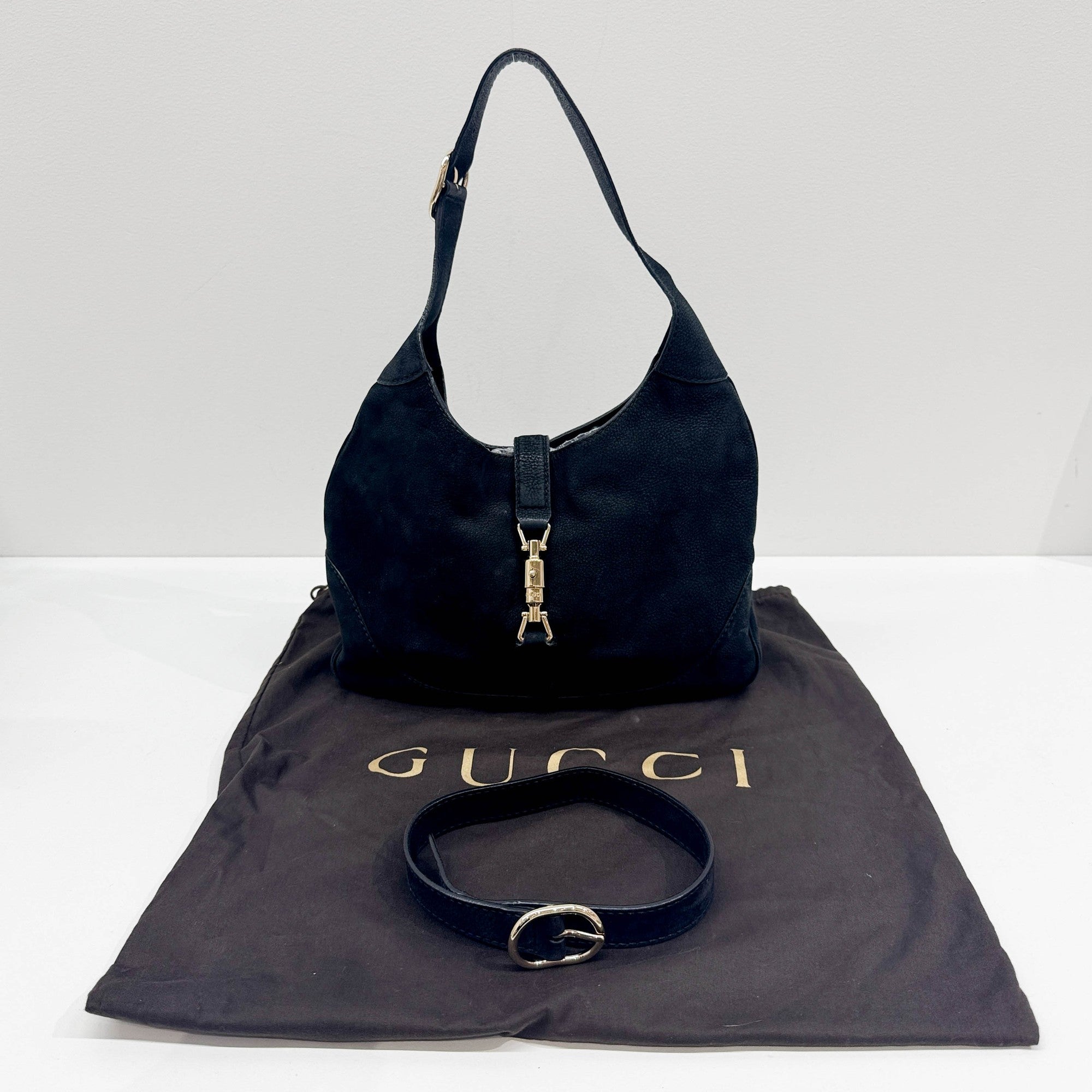 Jackie Black Leather Shoulder Bag