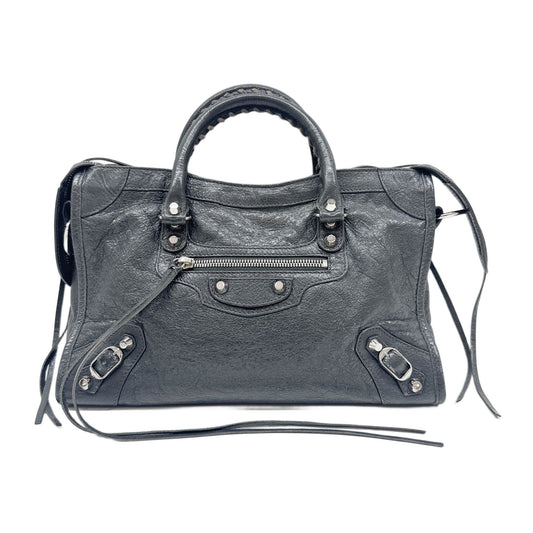 Mini City Grey Leather Hand Bag