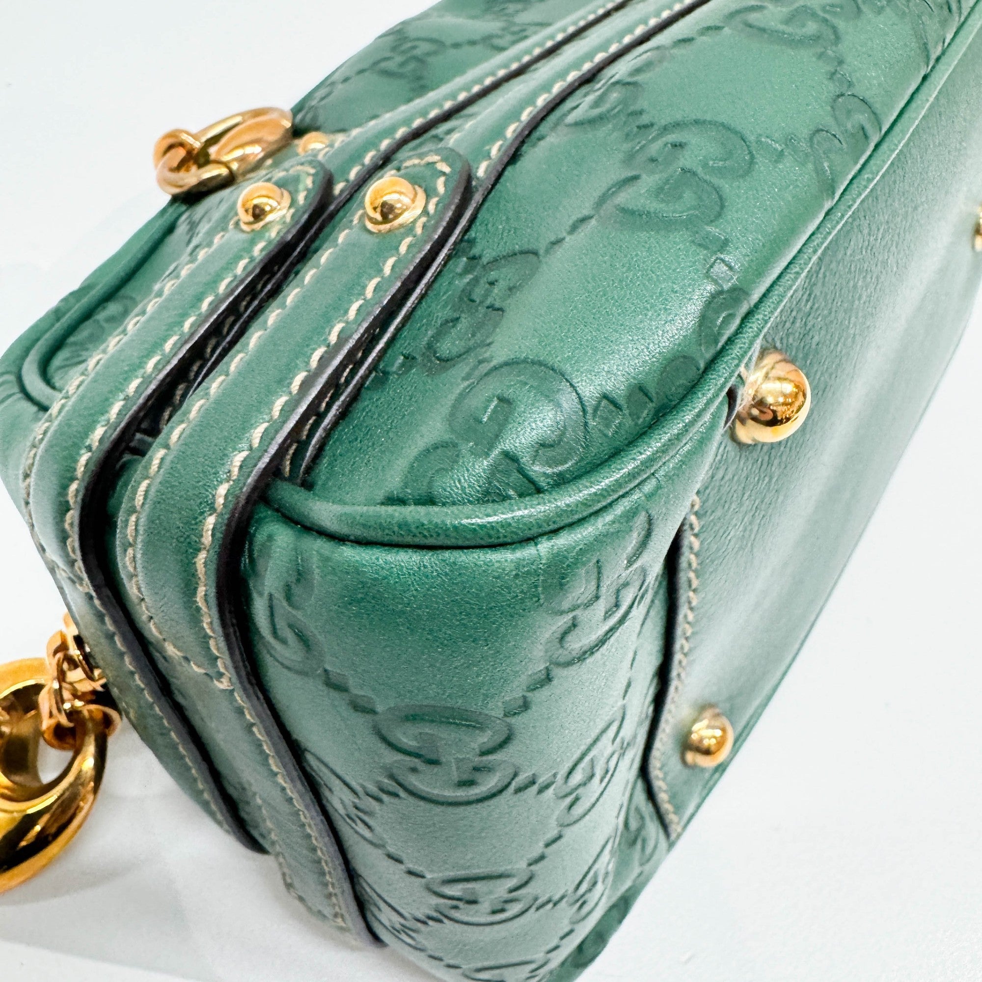 Green Guccissima Canvas Shoulder Bag