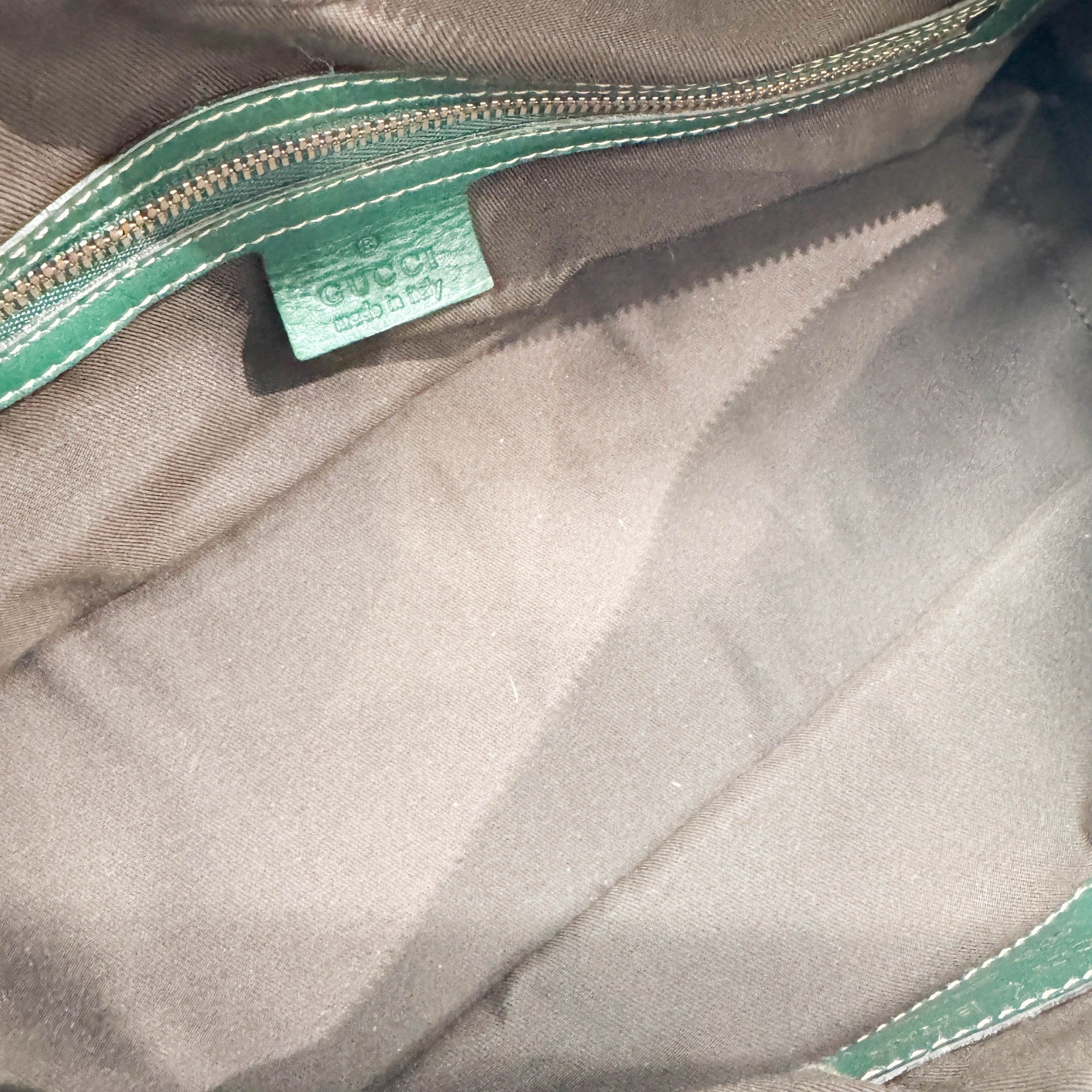 Green Guccissima Canvas Shoulder Bag