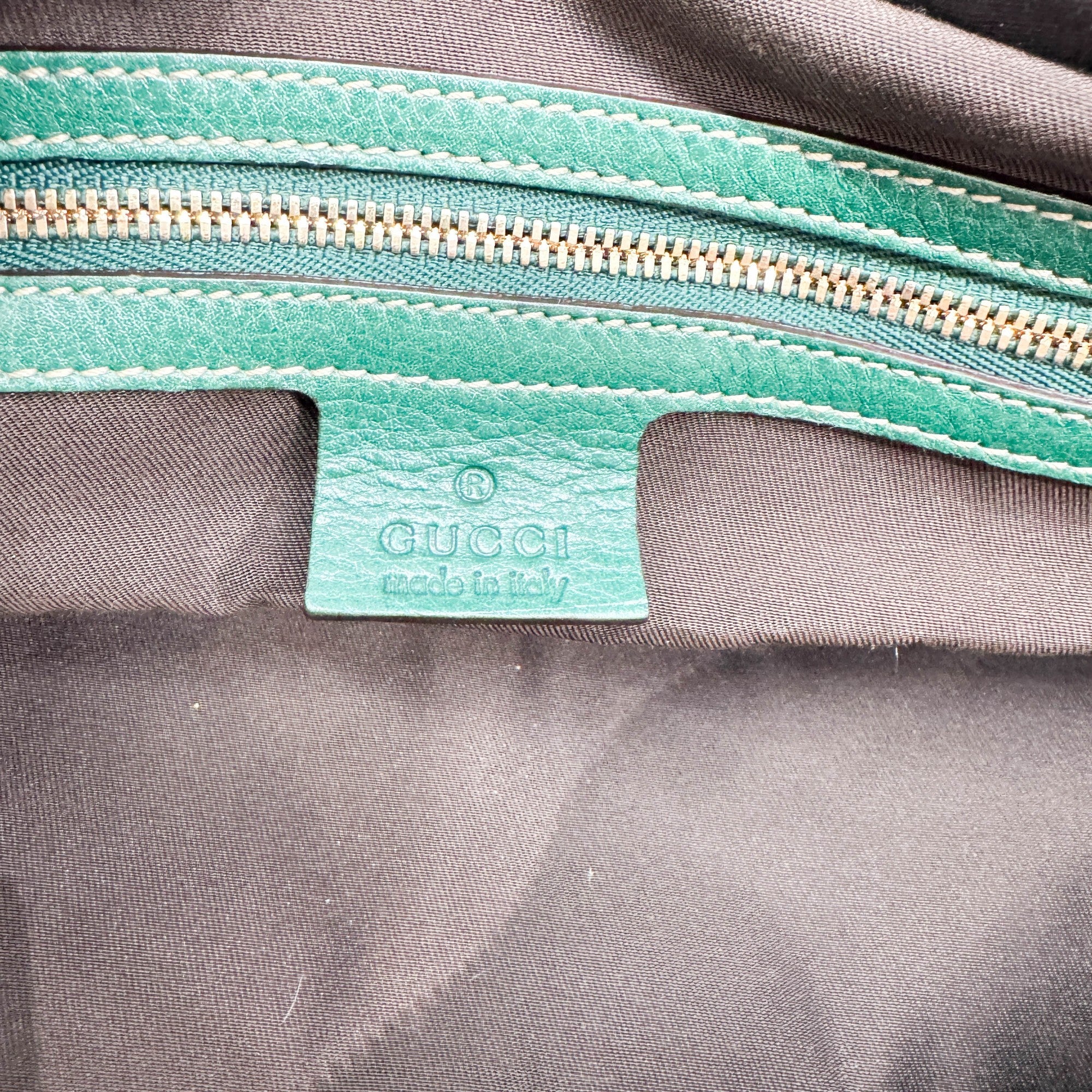 Green Guccissima Canvas Shoulder Bag