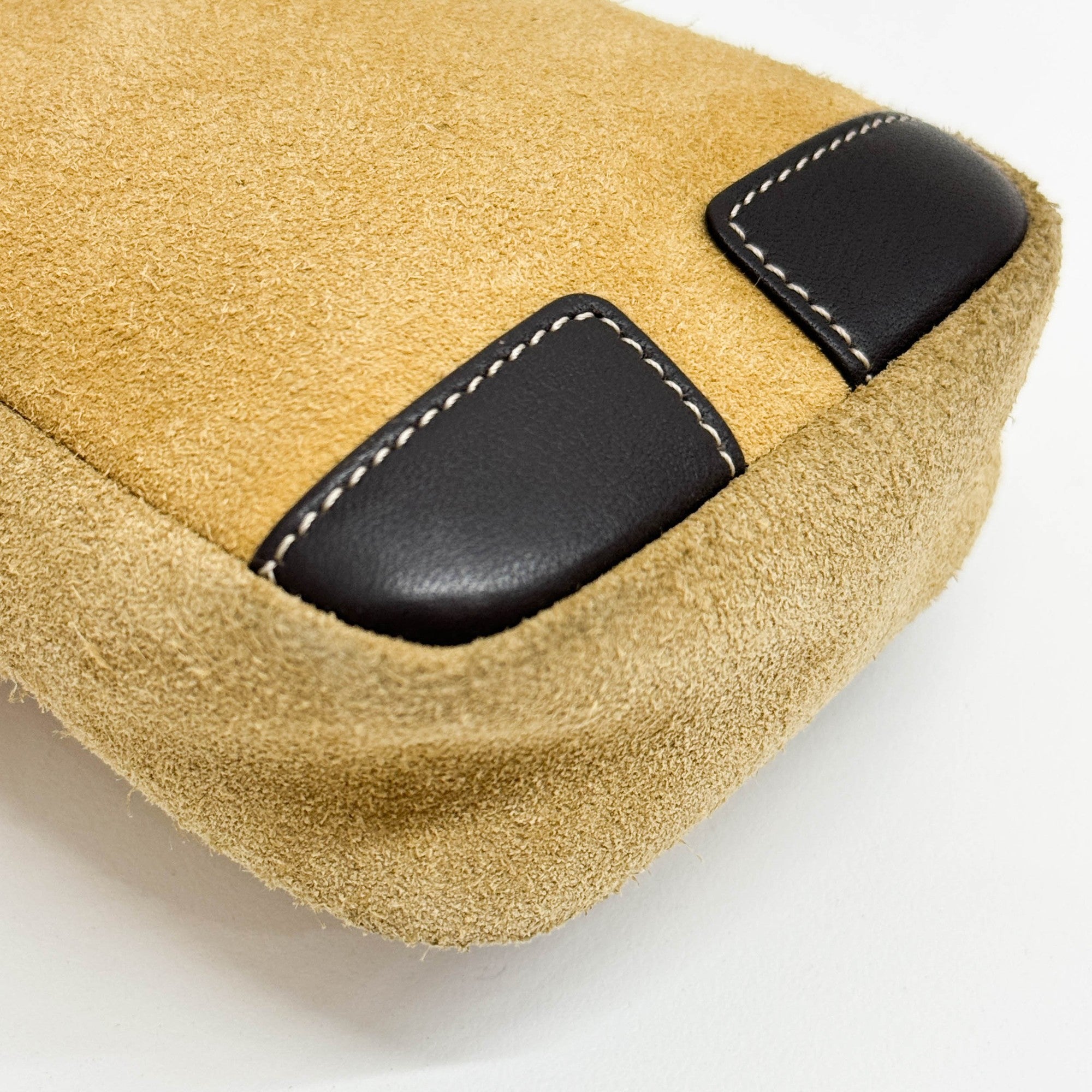 Mini Anagram Khaki Suede Hand Pouch