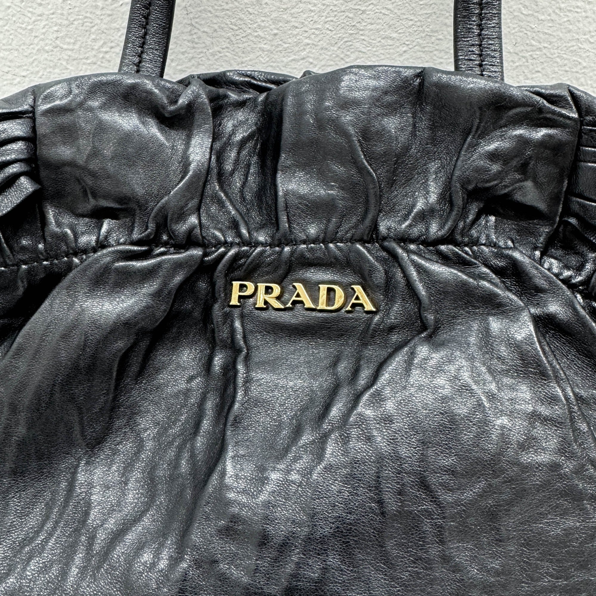 Bows Black Leather Tote Bag