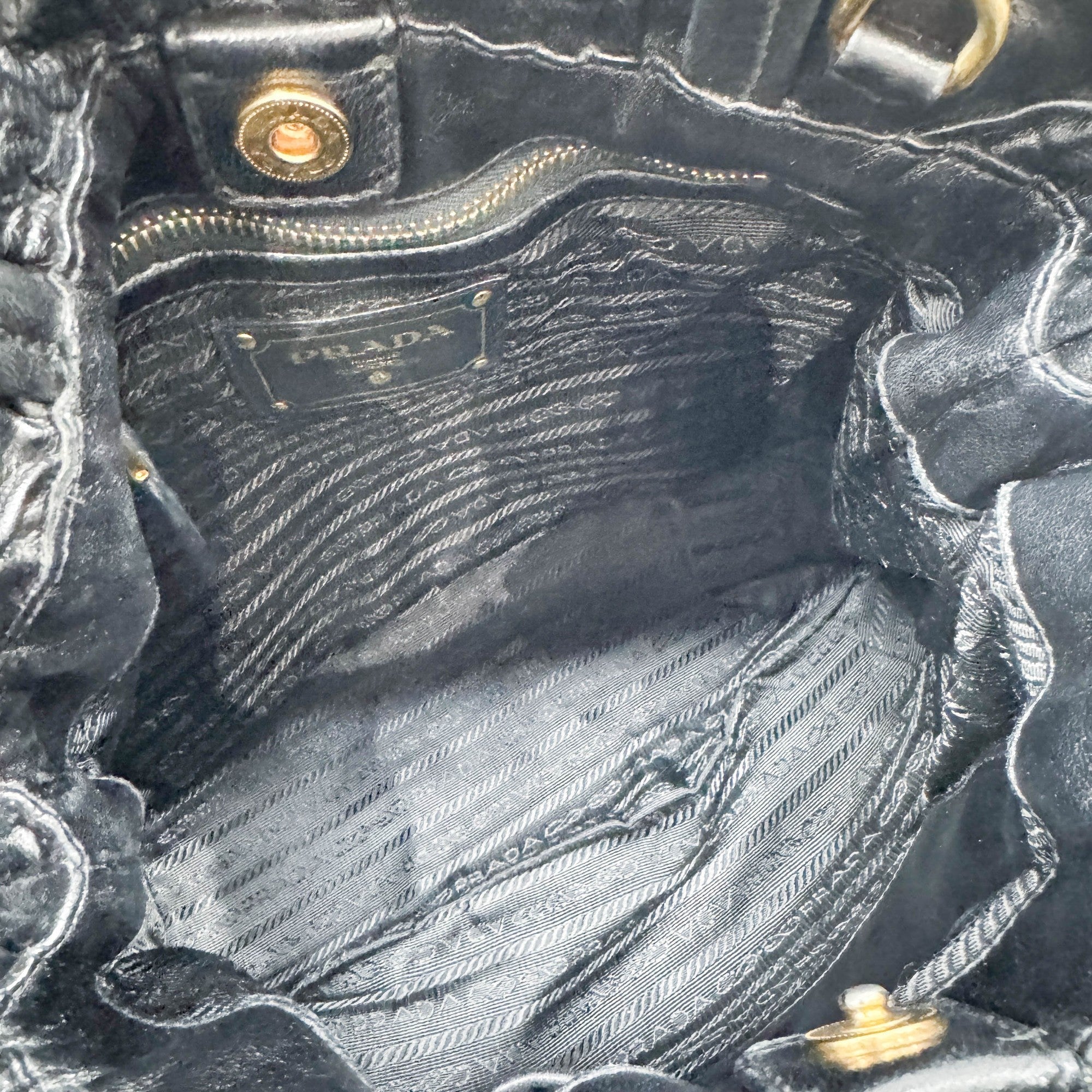 Bows Black Leather Tote Bag