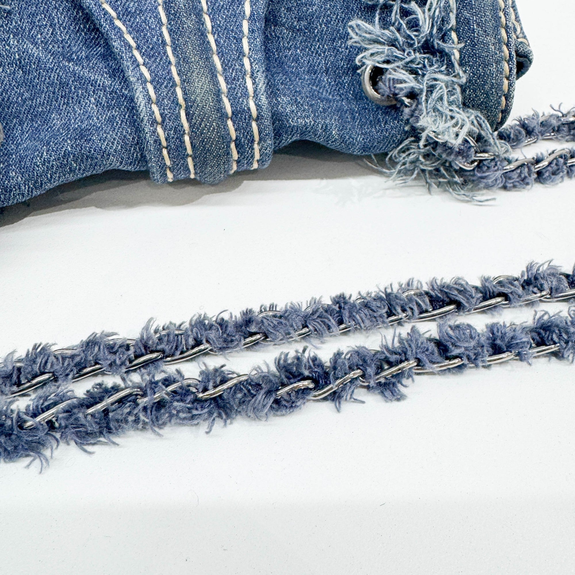 Navy Denim Shoulder Bag